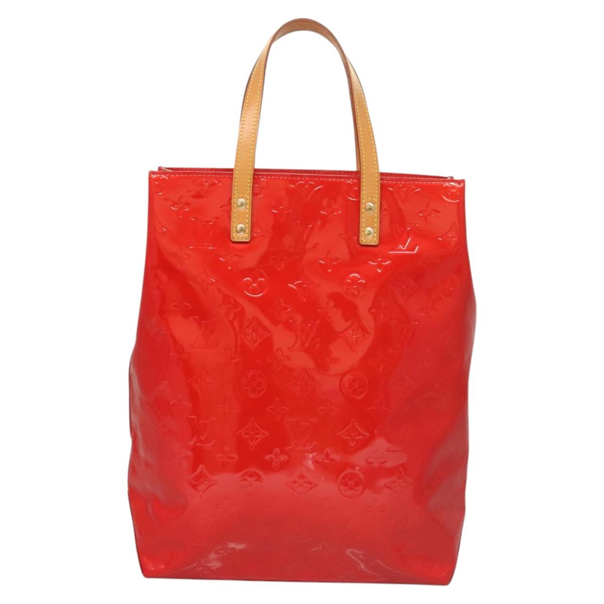 LOUIS VUITTON Monogram Vernis Reade MM Hand Bag Red Rouge M91086 LV Auth th5993