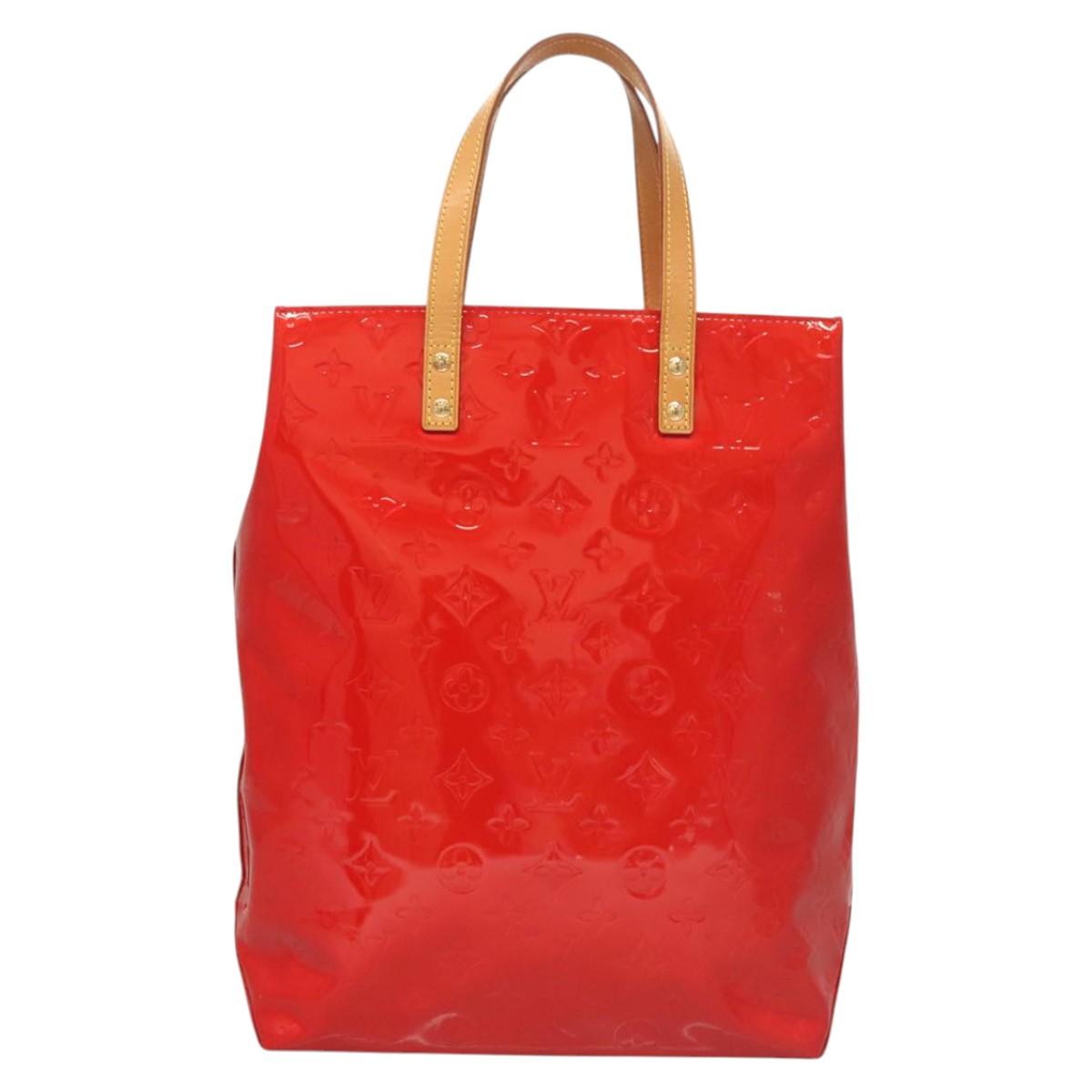 LOUIS VUITTON Monogram Vernis Reade MM Hand Bag Red Rouge M91086 LV Auth th5993