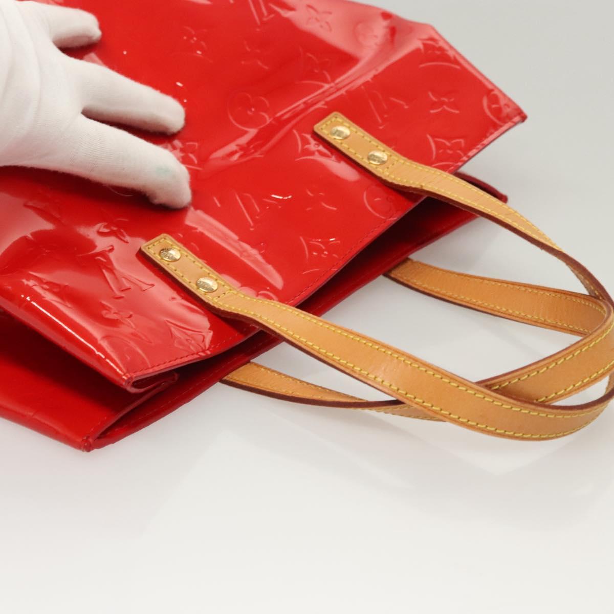 LOUIS VUITTON Monogram Vernis Reade MM Hand Bag Red Rouge M91086 LV Auth th5993