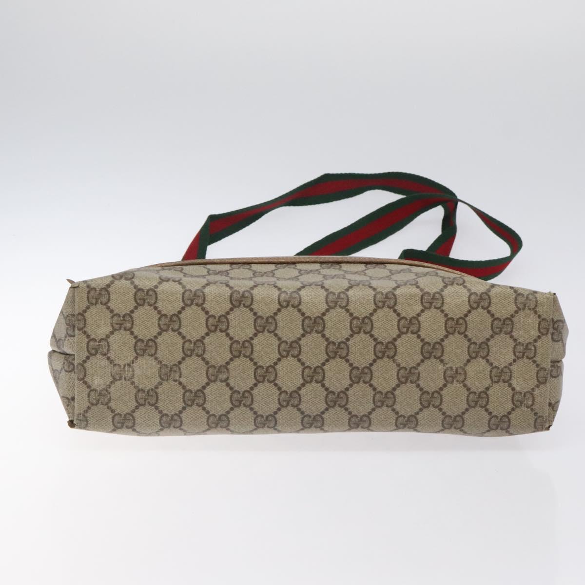 GUCCI GG Supreme Web Sherry Line Tote Bag PVC Red Beige 40 02 003 Auth th5998