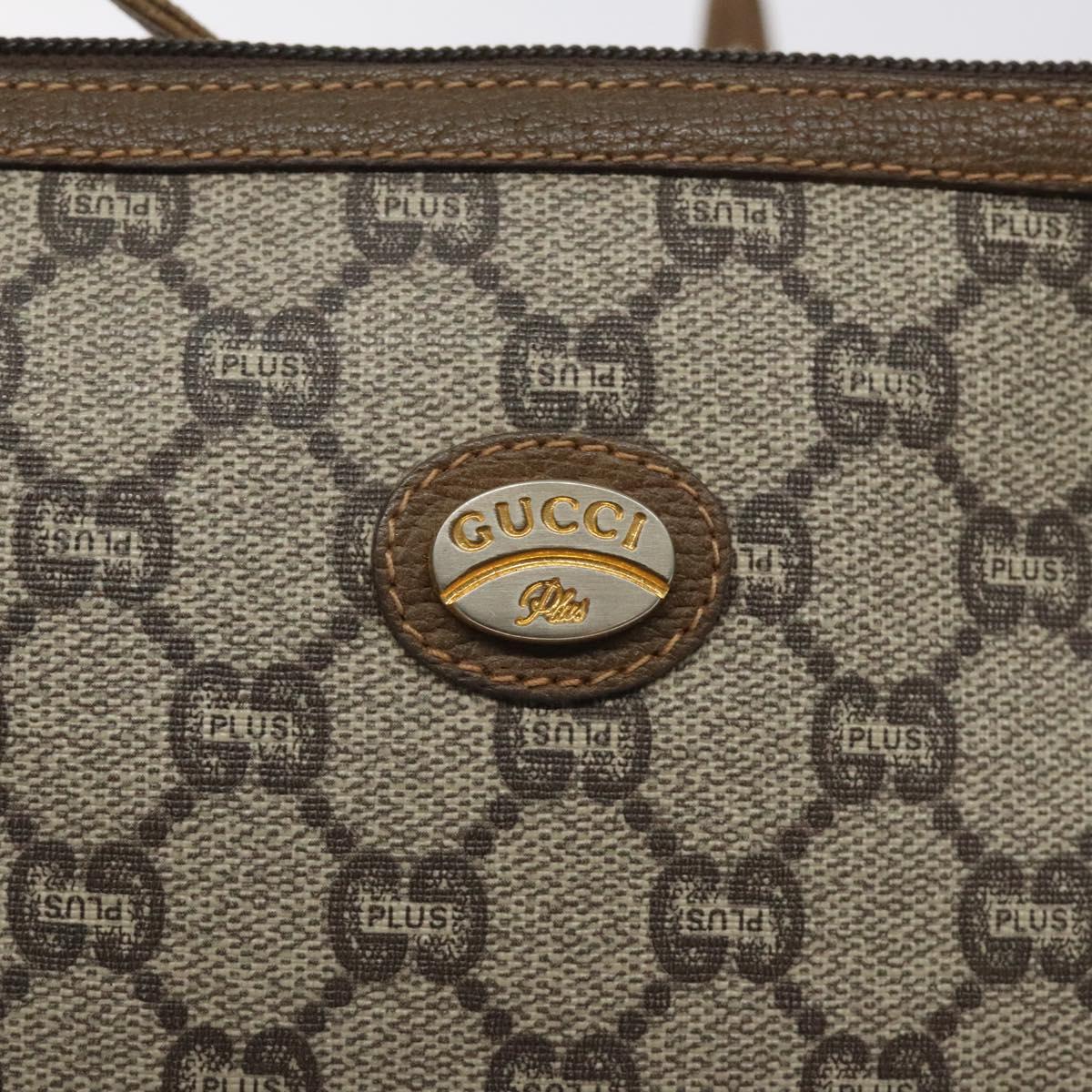 GUCCI GG Plus Supreme Shoulder Bag PVC Beige Auth th6012