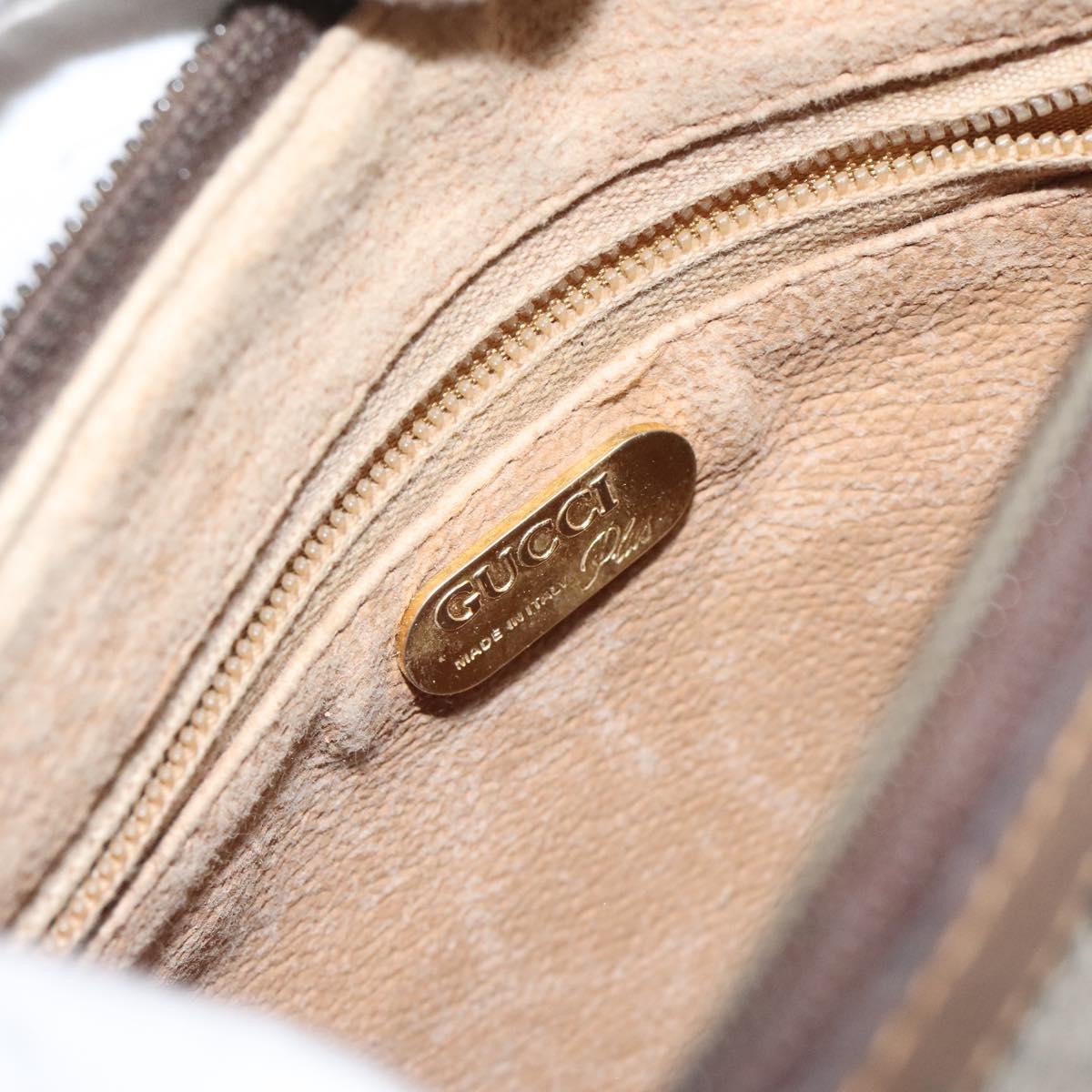 GUCCI GG Plus Supreme Shoulder Bag PVC Beige Auth th6012