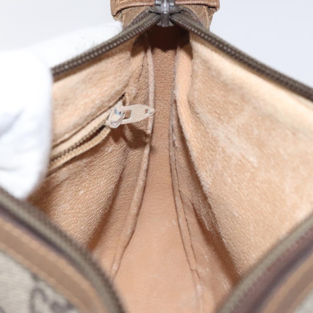 GUCCI GG Plus Supreme Shoulder Bag PVC Beige Auth th6012