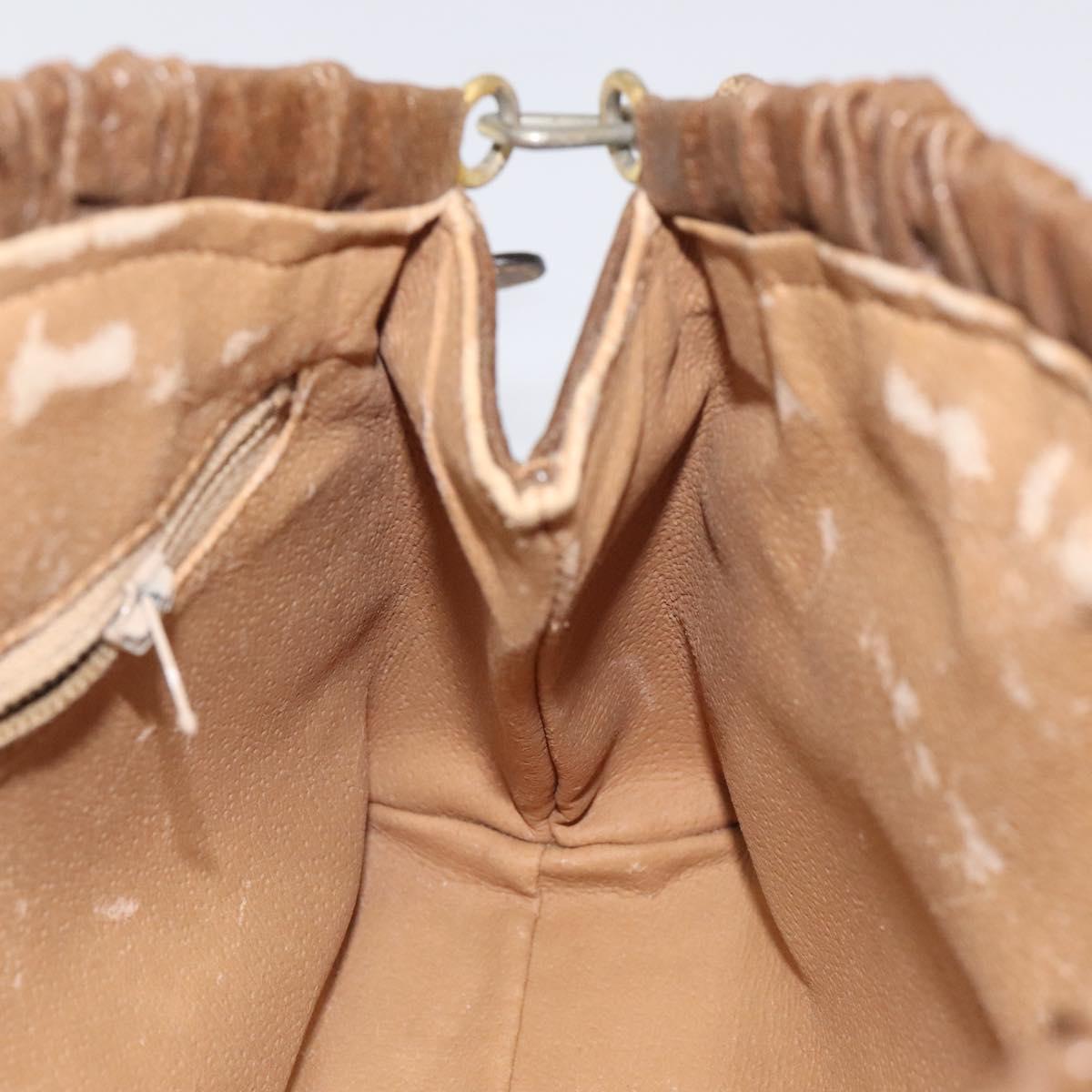 GUCCI GG Plus Supreme Shoulder Bag PVC Beige Gold Auth th6028
