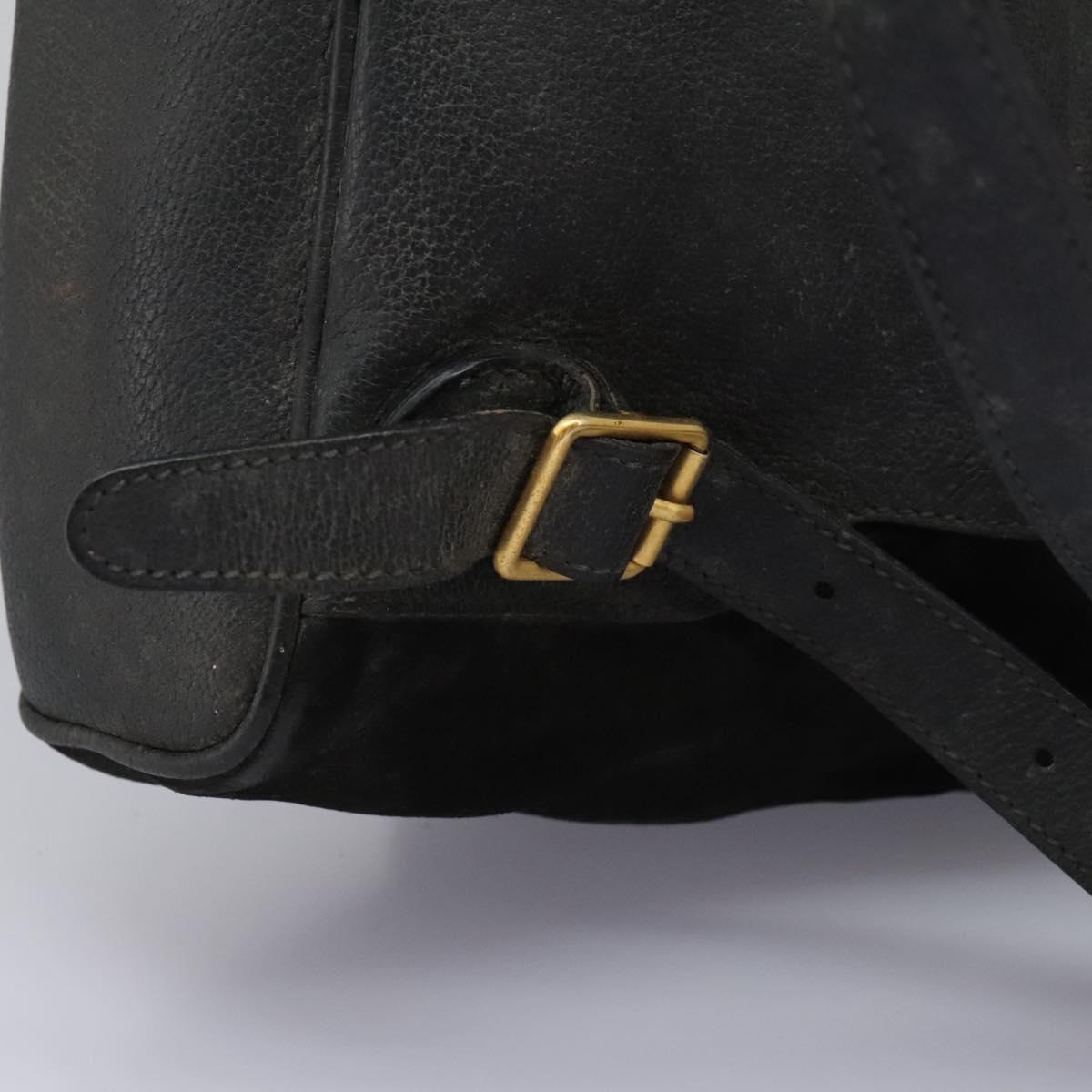 GUCCI Bamboo Backpack Suede Black Gold 003 1998 0016 Auth th6031