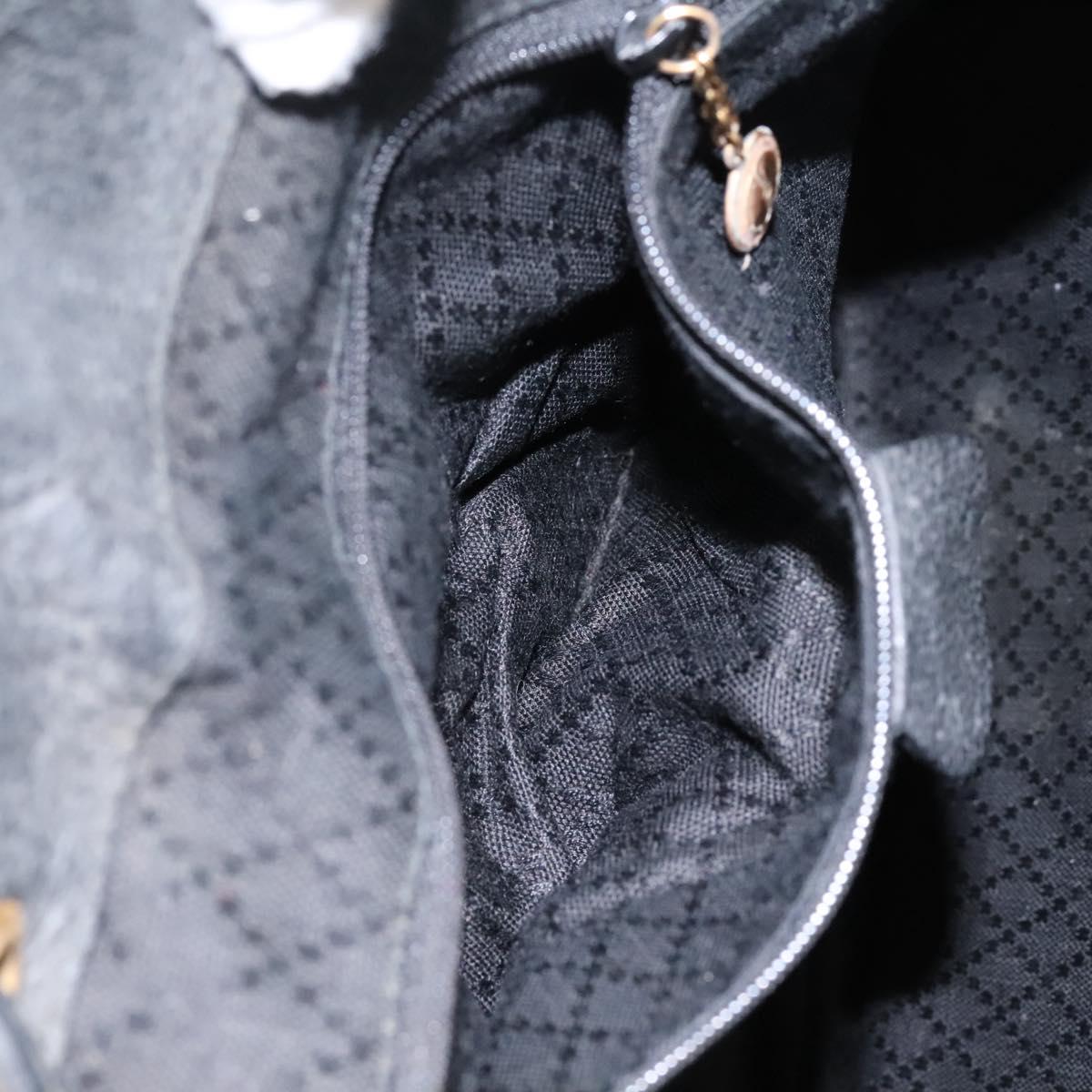 GUCCI Bamboo Backpack Suede Black Gold 003 1998 0016 Auth th6031