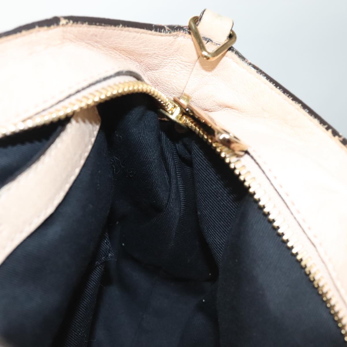 Chloe Etel Hand Bag Leather 2way Beige Gold Auth th6032