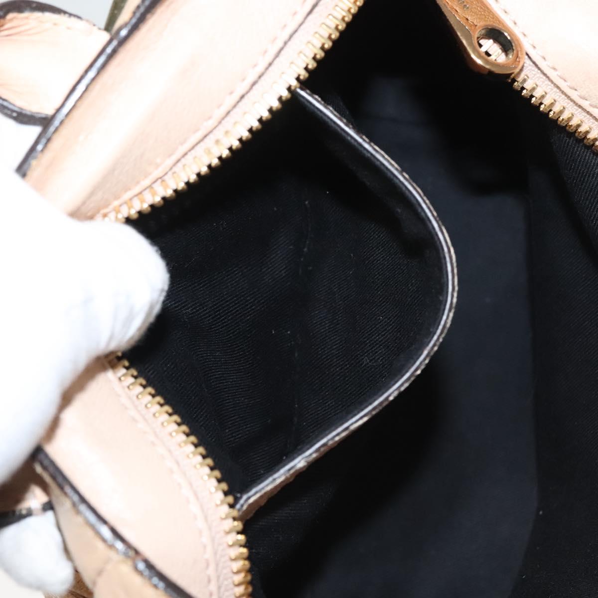 Chloe Etel Hand Bag Leather 2way Beige Gold Auth th6032