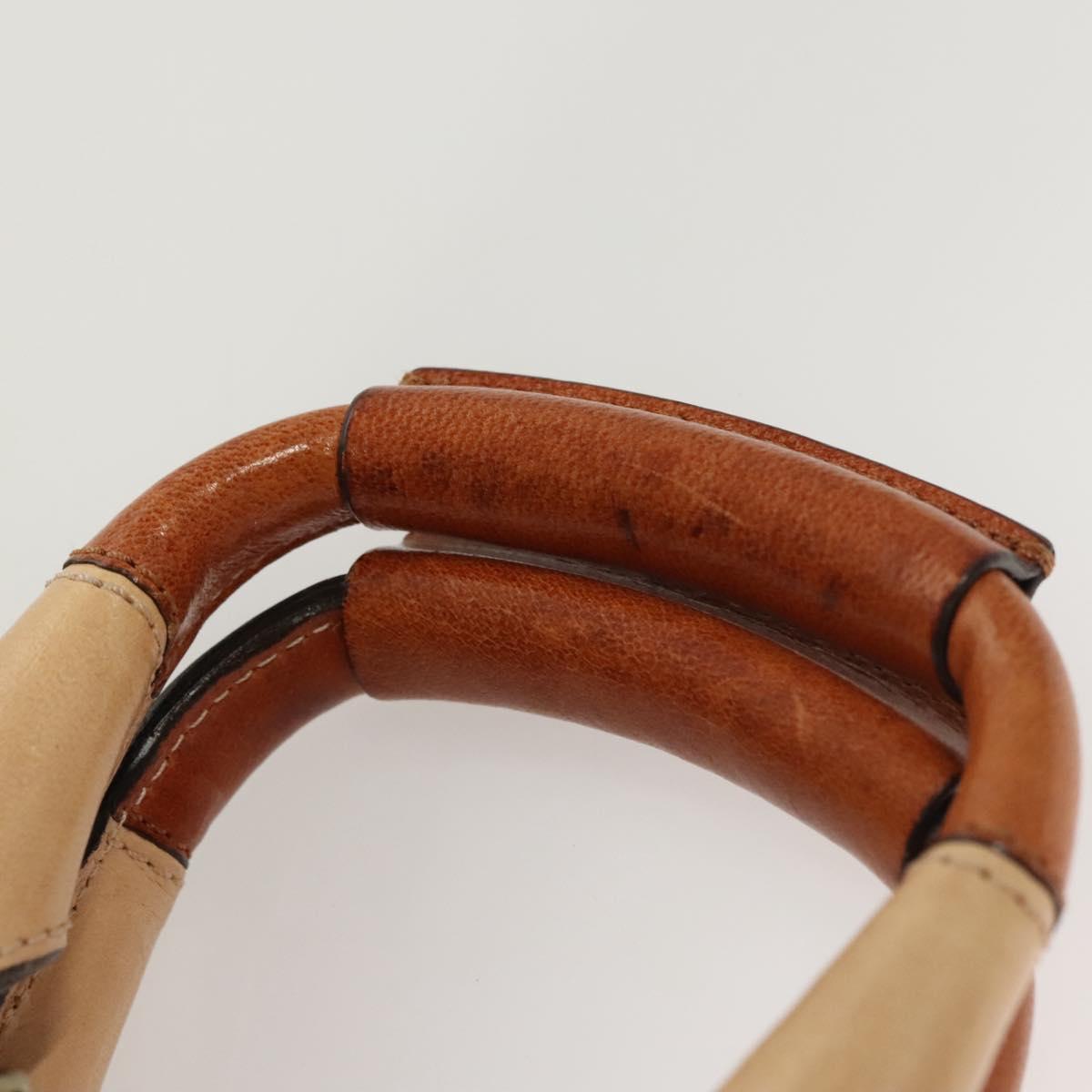 Chloe Etel Hand Bag Leather 2way Beige Gold Auth th6032