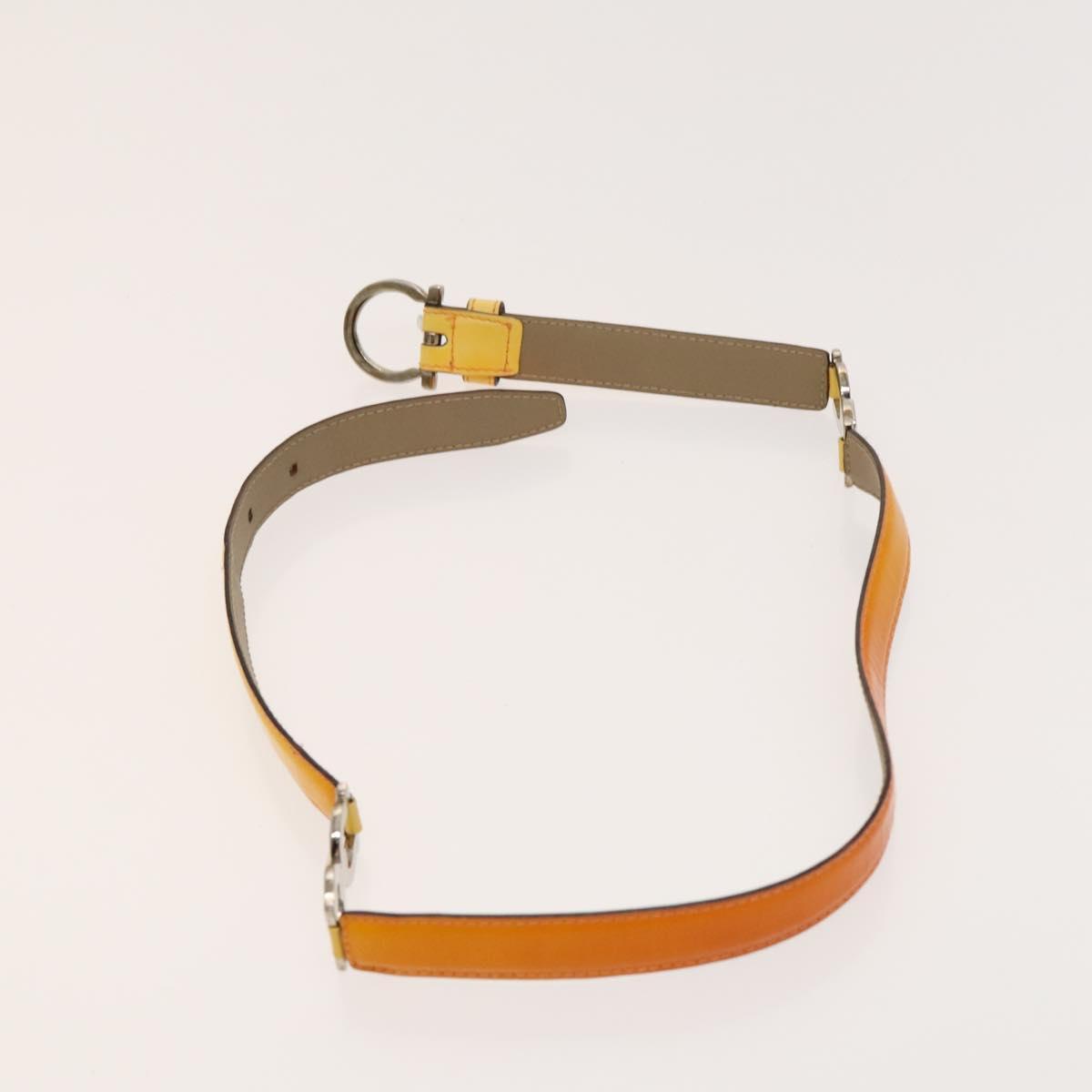 Salvatore Ferragamo Givenchy Belt Leather 2Set Yellow Auth th6037