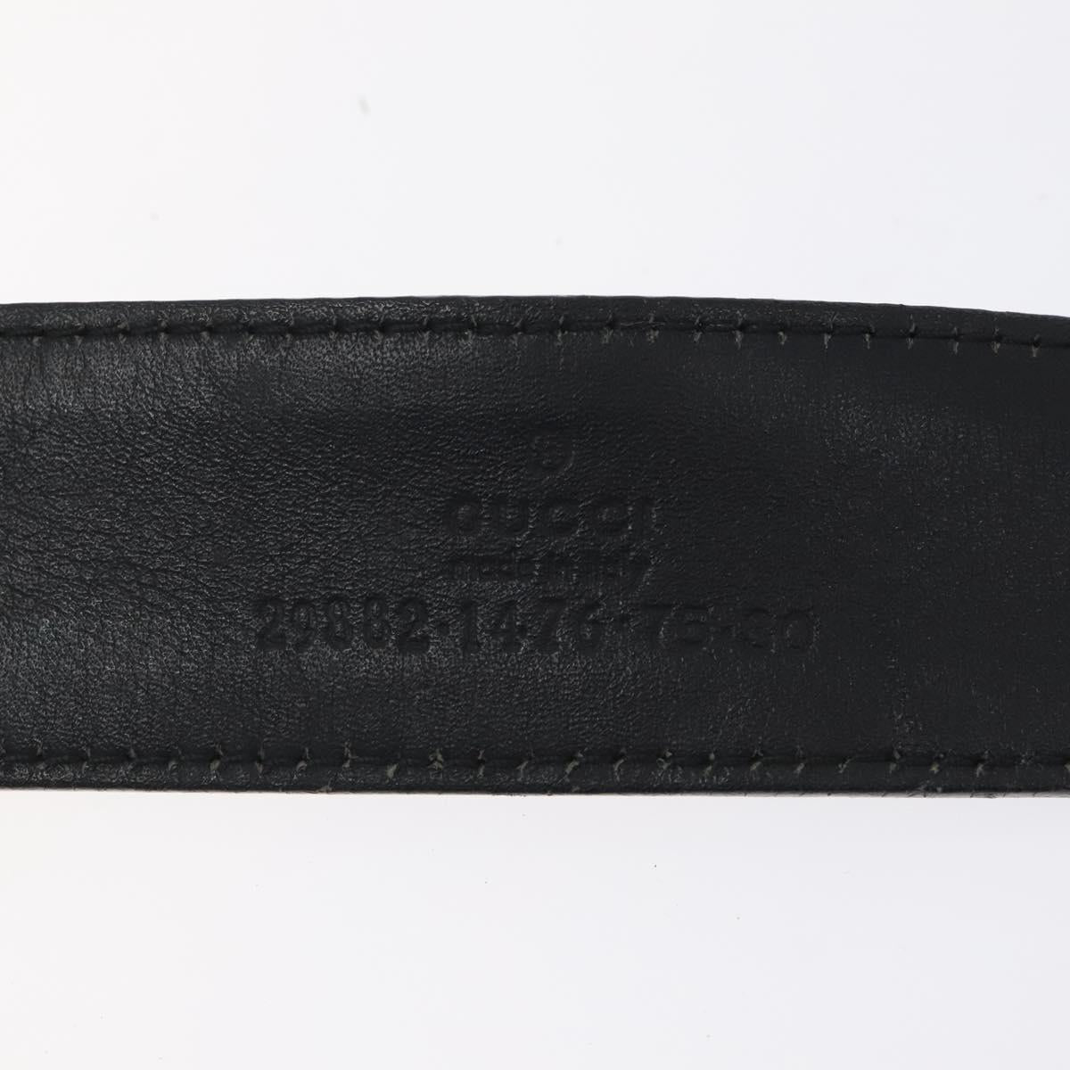 GUCCI Interlocking Belt Canvas 33.1"" Black Gold 29882 Auth th6038