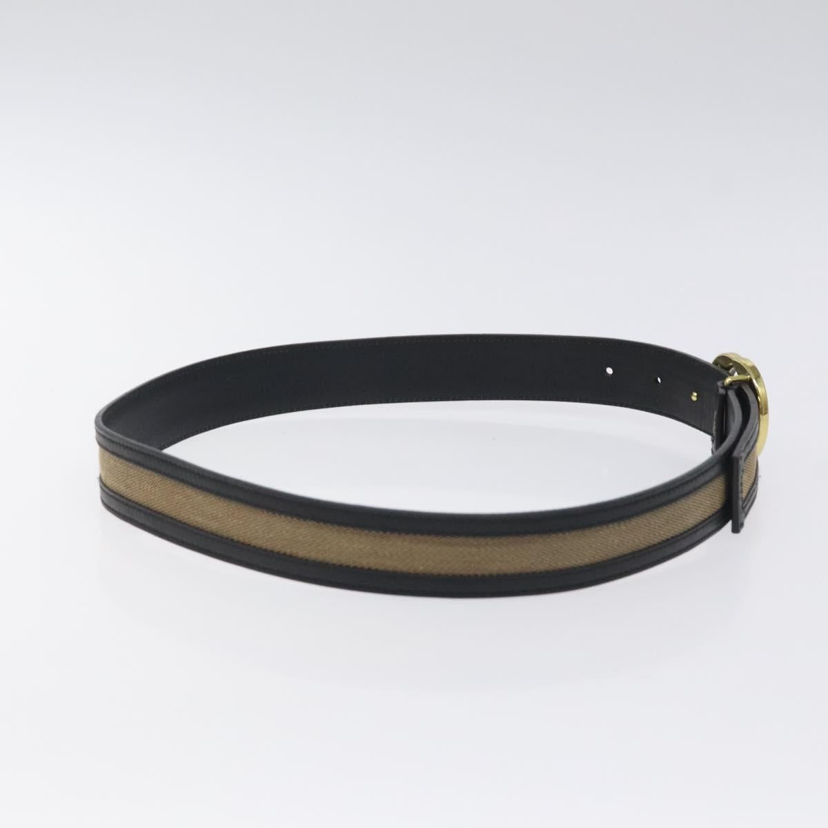 GUCCI Interlocking Belt Canvas 33.1"" Black Gold 29882 Auth th6038
