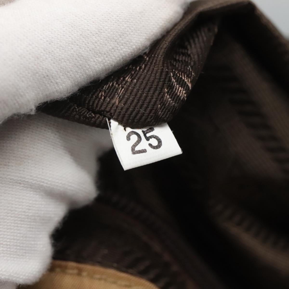 PRADA Chain Shoulder Bag Nylon Beige Auth th6074