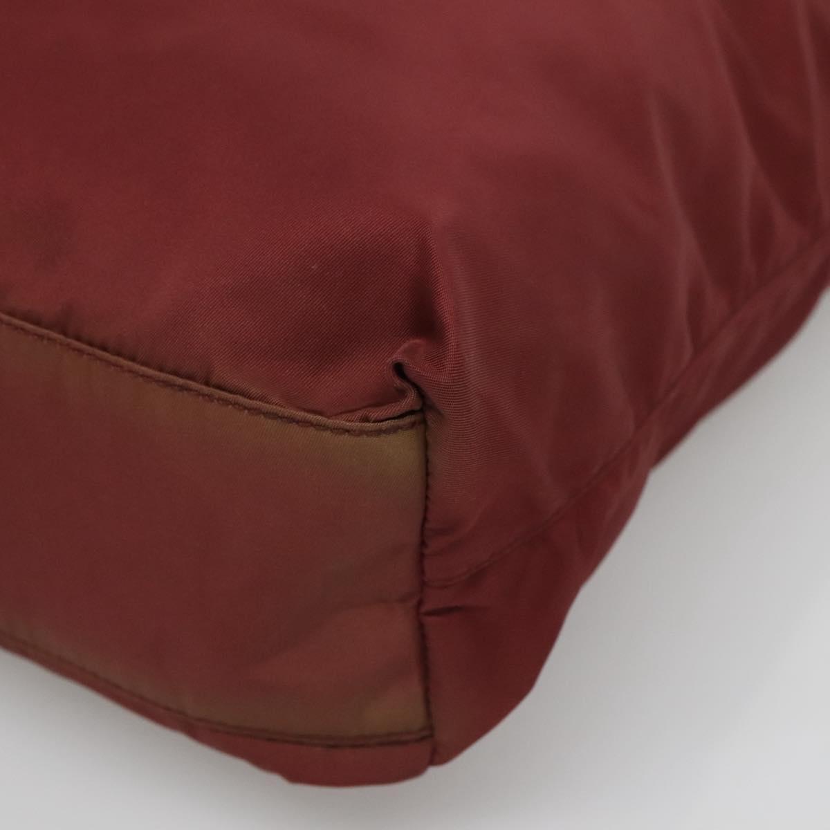 PRADA Hand Bag Nylon Red Auth th6103