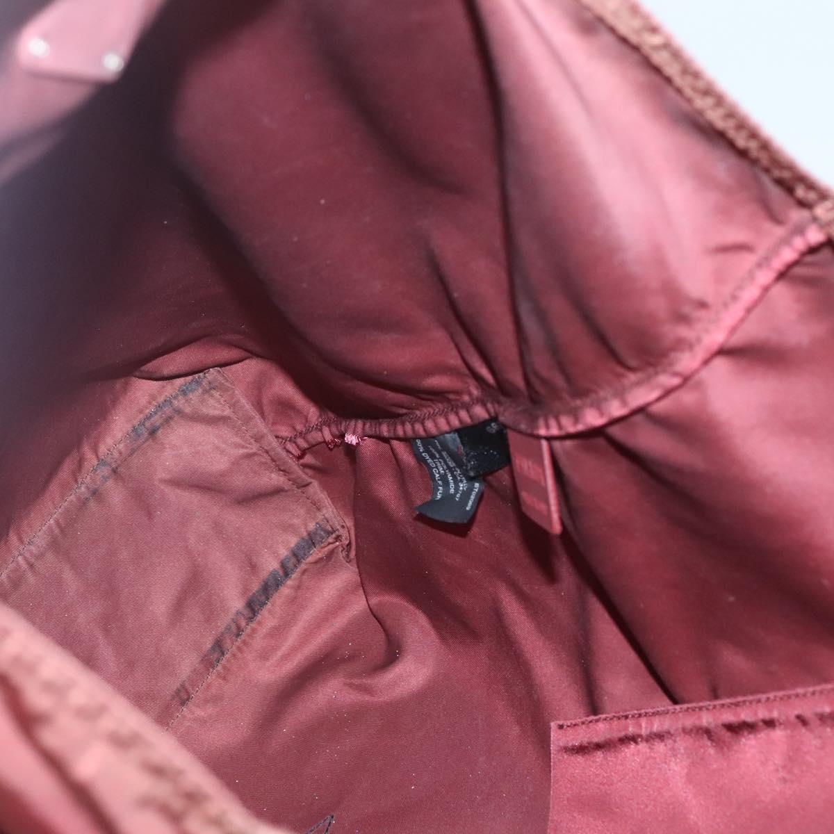 PRADA Hand Bag Nylon Red Auth th6103