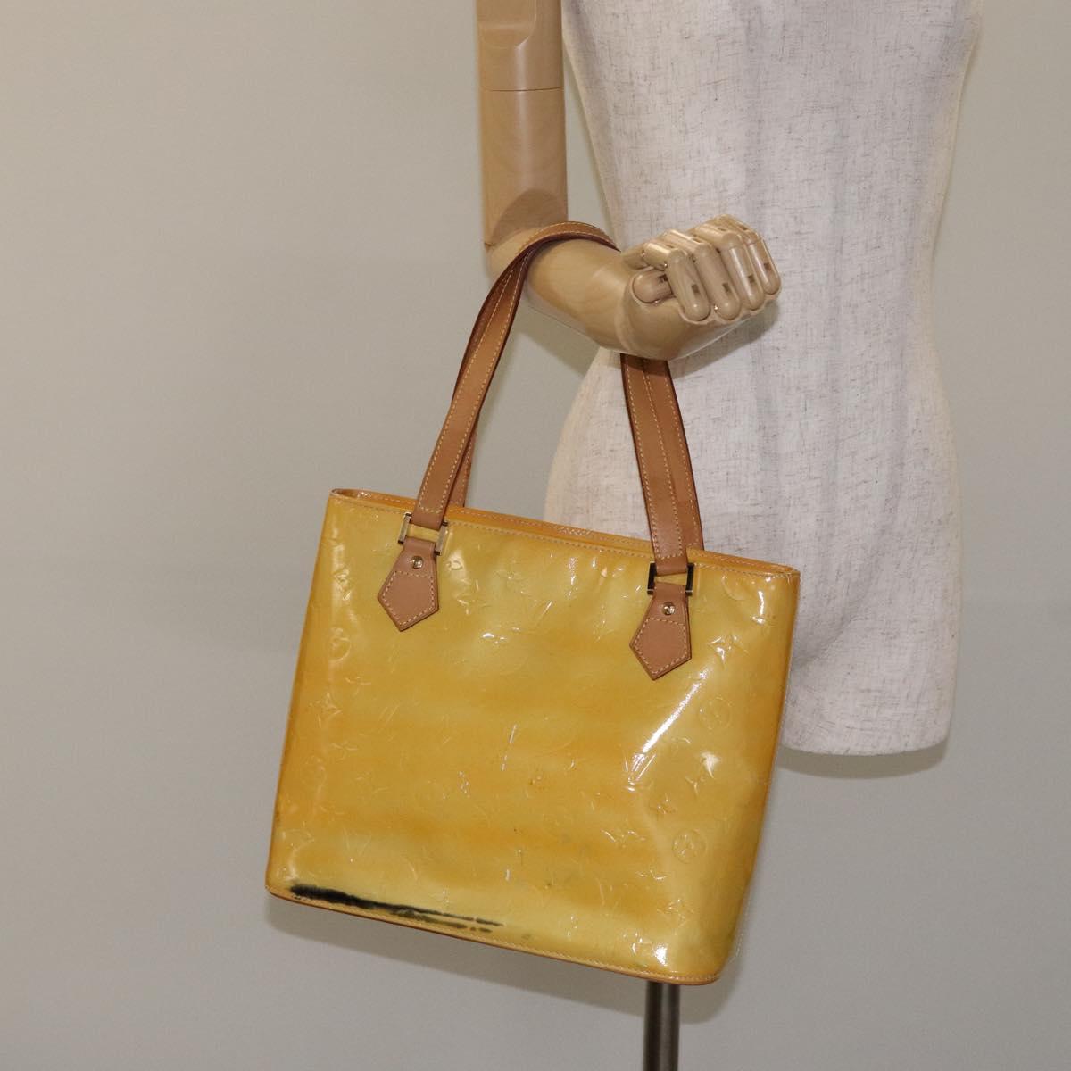 LOUIS VUITTON Monogram Vernis Houston Hand Bag Gris M91053 LV Auth th6122