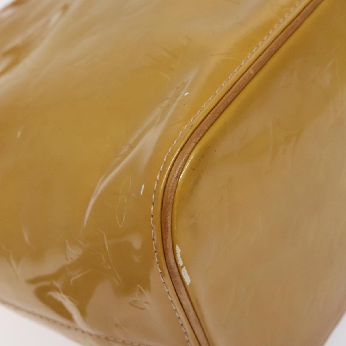 LOUIS VUITTON Monogram Vernis Houston Hand Bag Beige M91004 LV Auth th6124