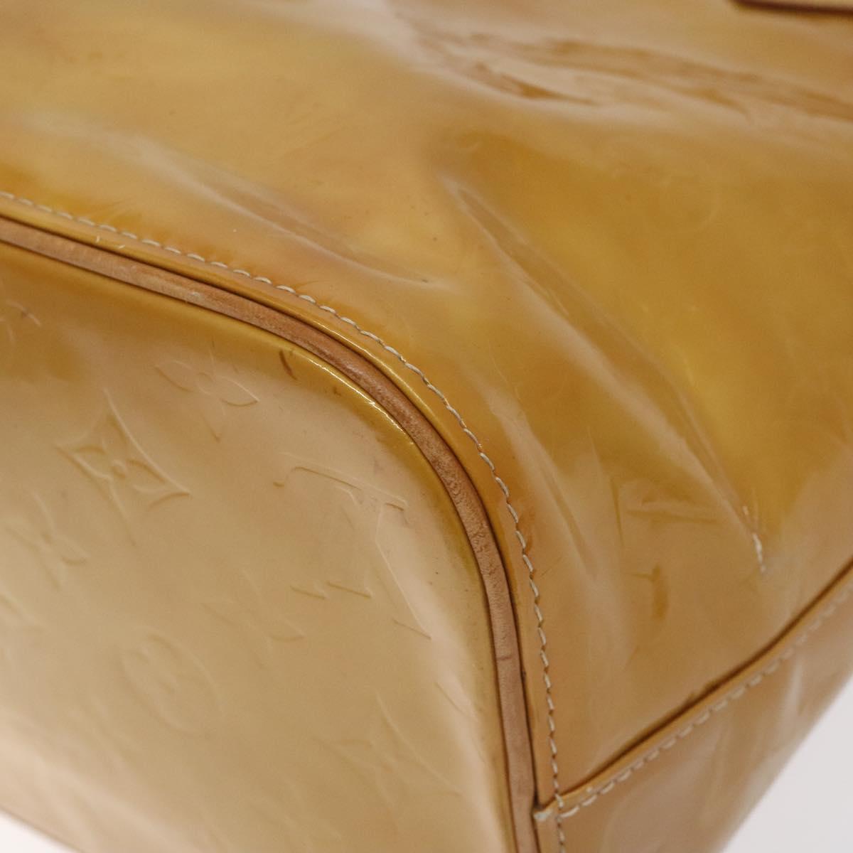 LOUIS VUITTON Monogram Vernis Houston Hand Bag Beige M91004 LV Auth th6124