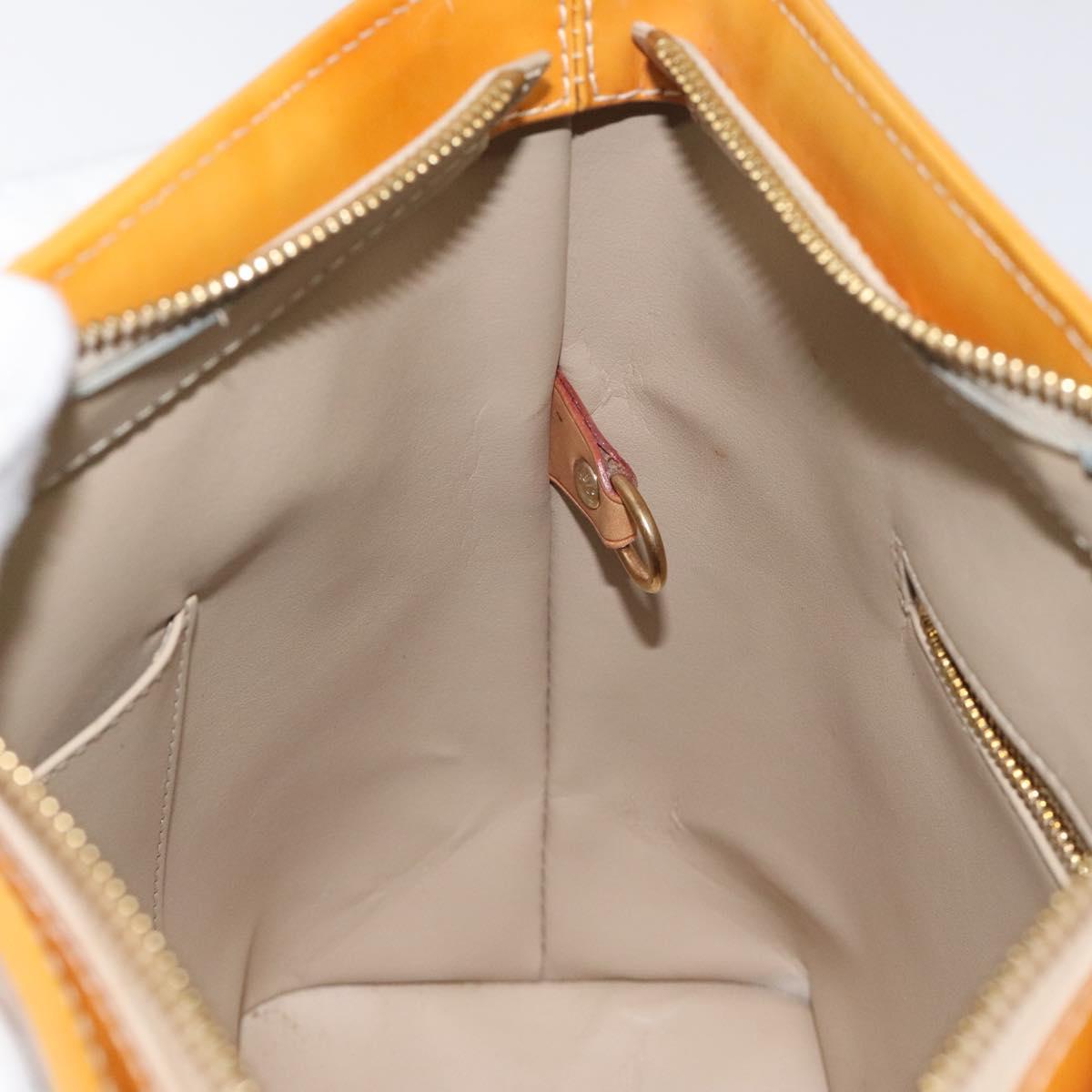 LOUIS VUITTON Monogram Vernis Houston Hand Bag Beige M91004 LV Auth th6124