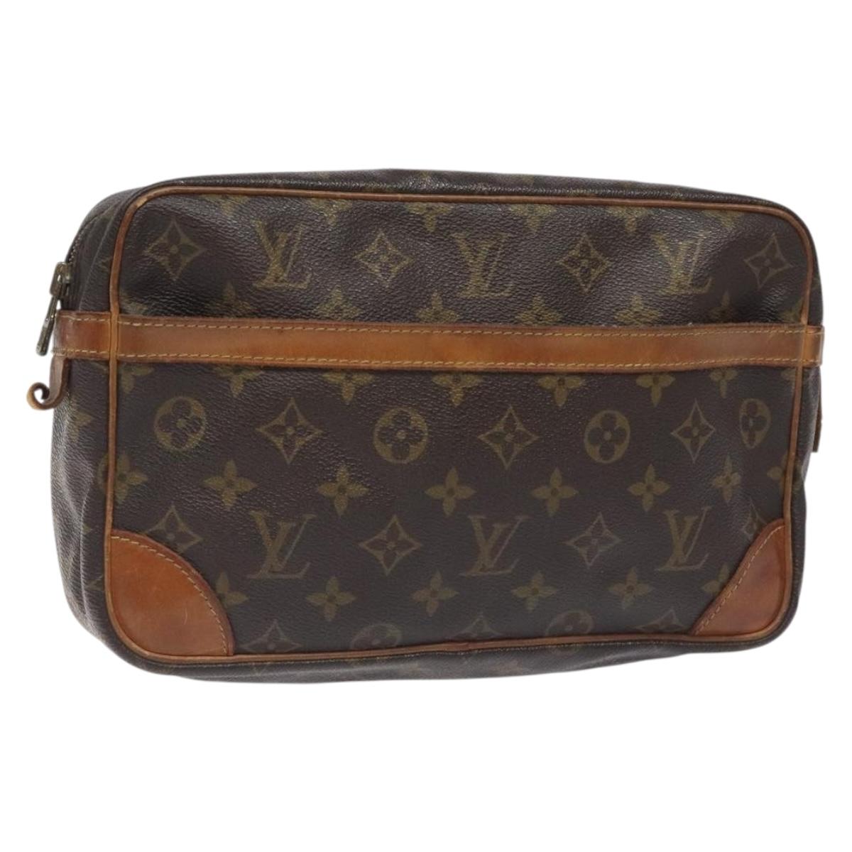 LOUIS VUITTON Monogram Compiegne 28 Clutch Bag M51845 LV Auth th6166