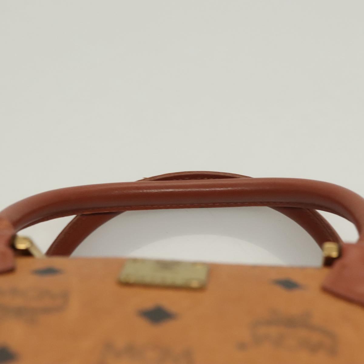 MCM Logogram Vicetos Hand Bag PVC Leather Brown Gold Auth th6169