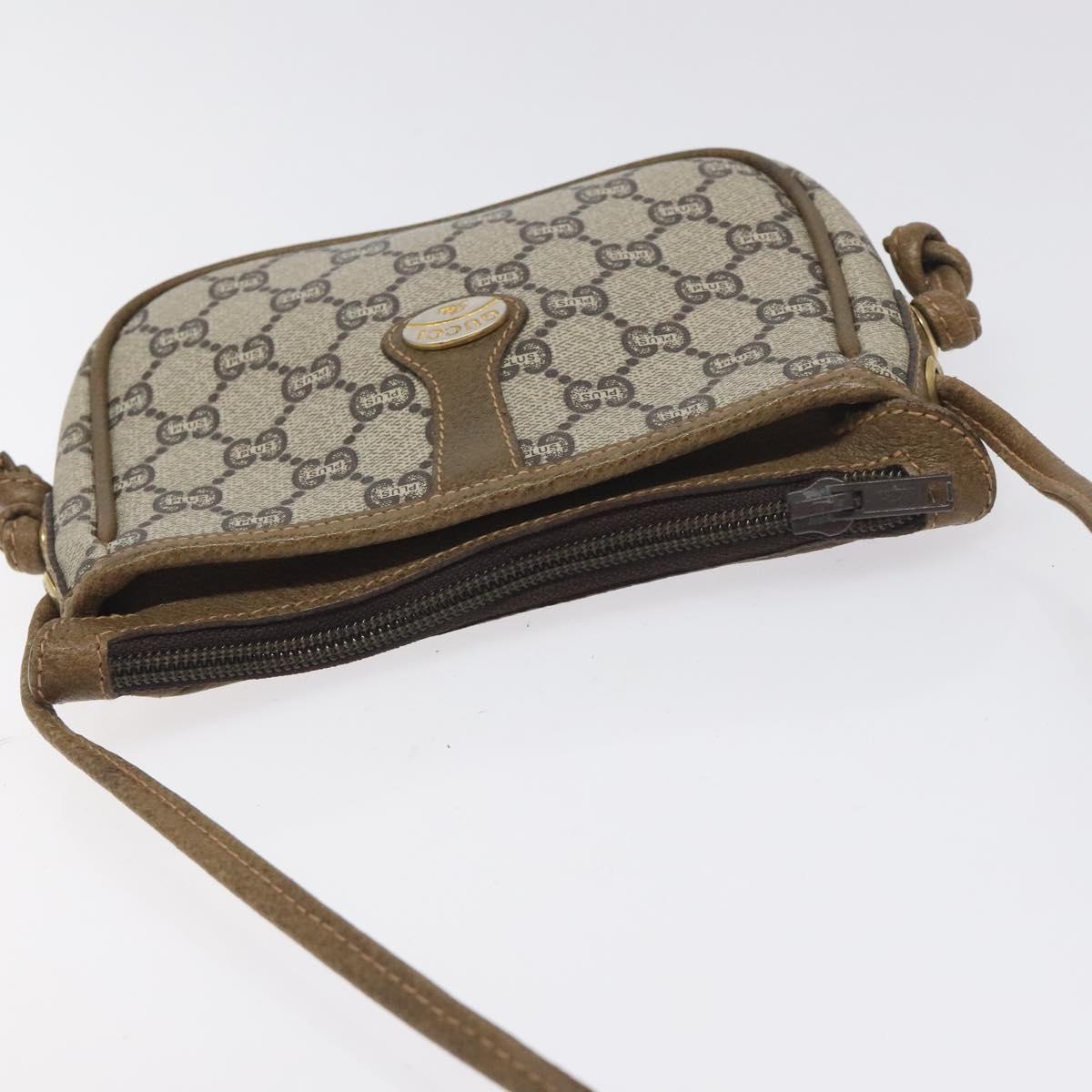 GUCCI GG Plus Supreme Shoulder Bag PVC Beige Auth th6188