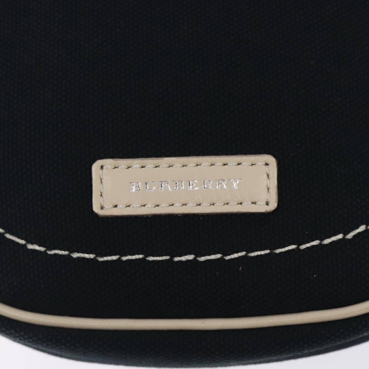 BURBERRY Shoulder Bag Canvas Navy Silver Auth th6201