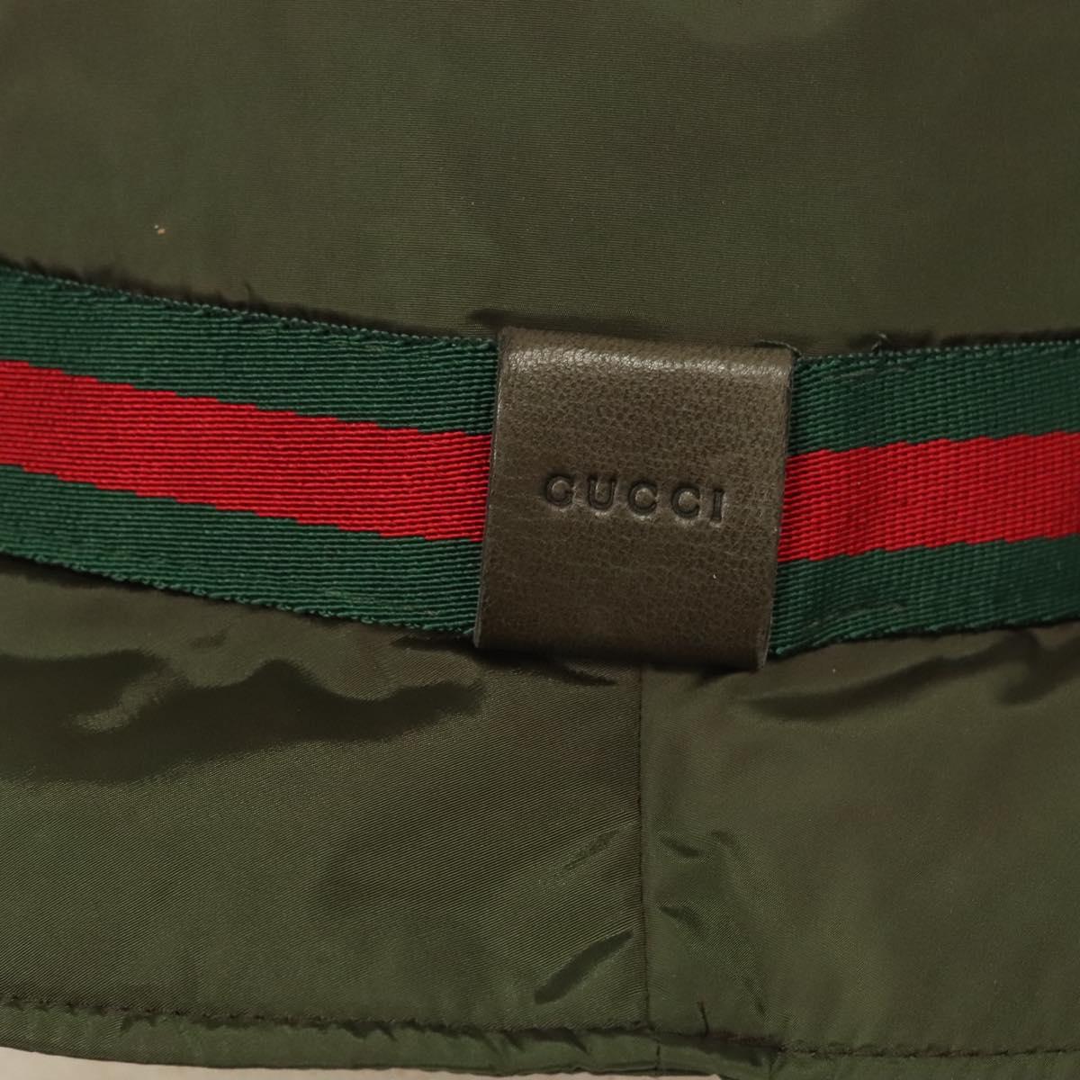 GUCCI Hat Nylon M Khaki Auth th6202