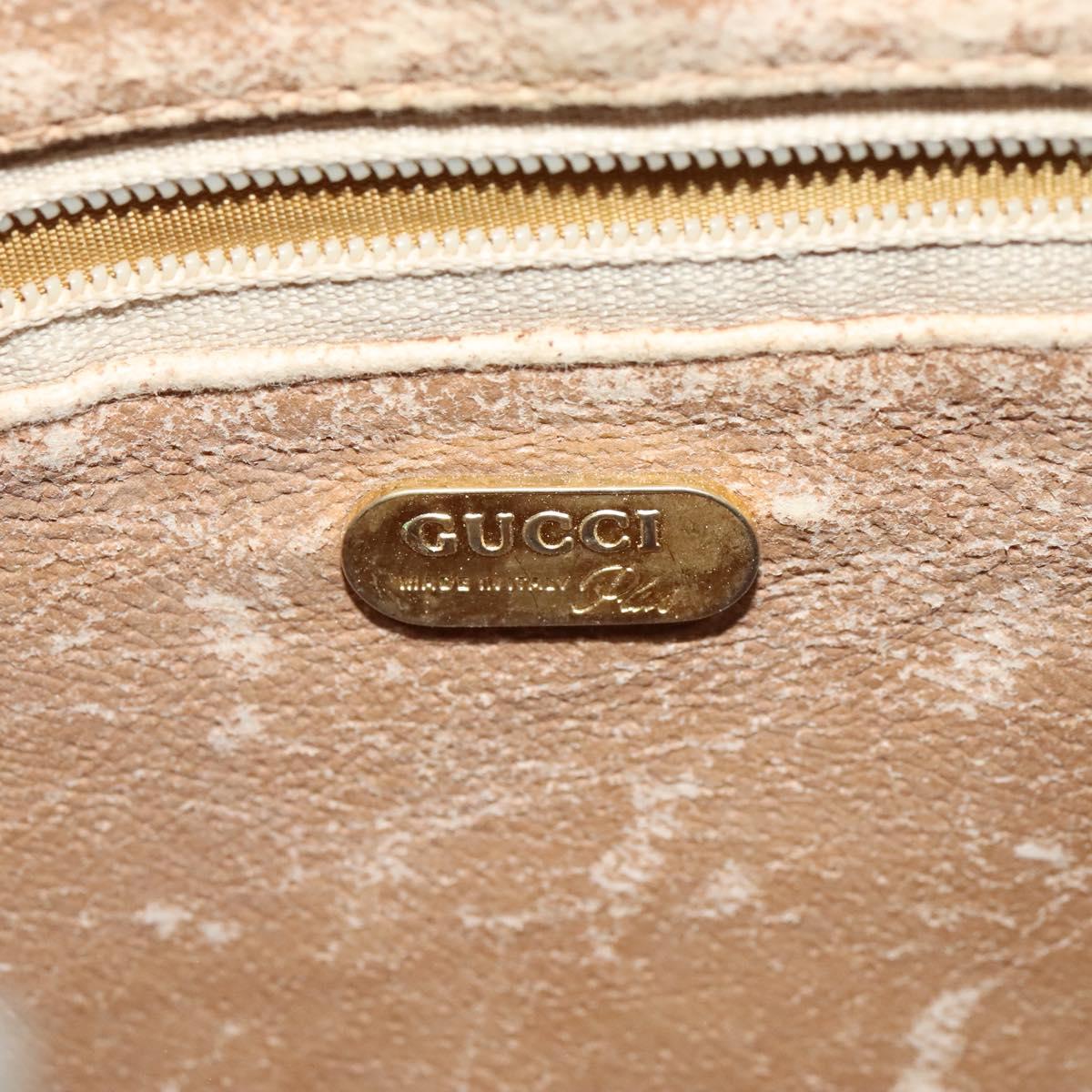 GUCCI GG Plus Supreme Shoulder Bag PVC Beige Gold Auth th6208