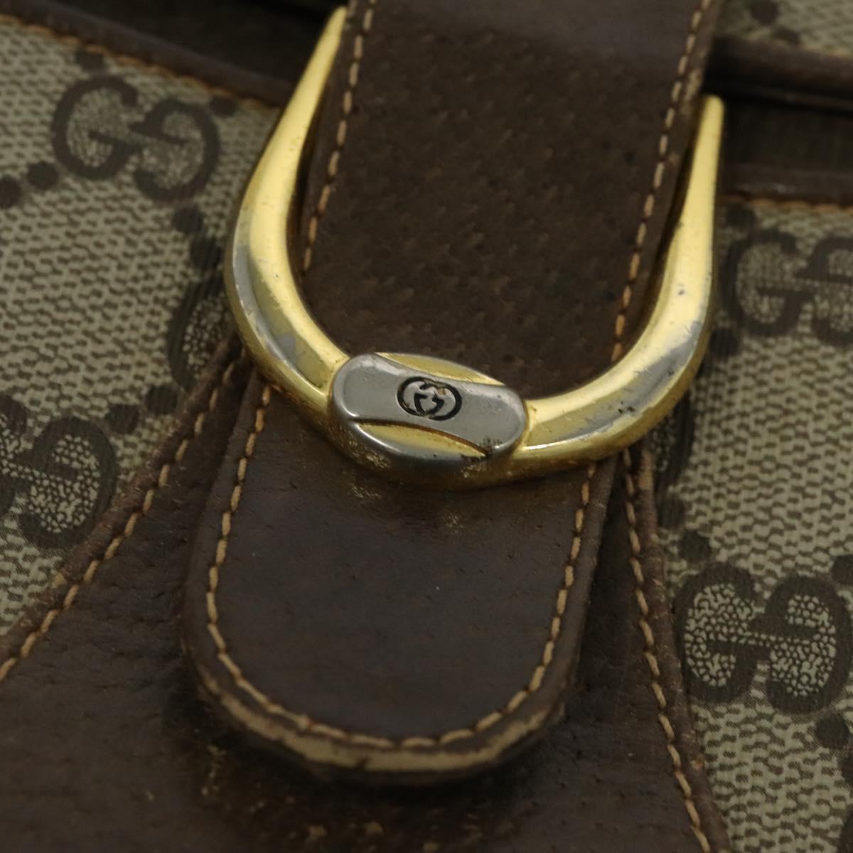 GUCCI GG Supreme Shoulder Bag PVC Beige Gold Auth th6212