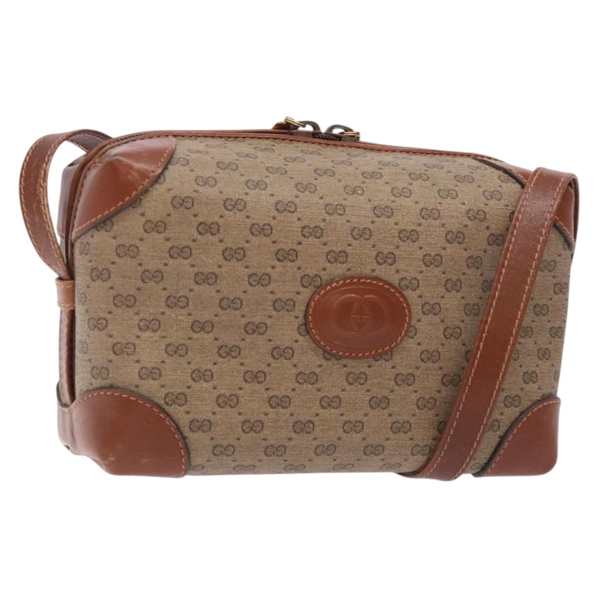 GUCCI Micro GG Supreme Shoulder Bag PVC Beige Gold 01 37 5294 Auth th6214