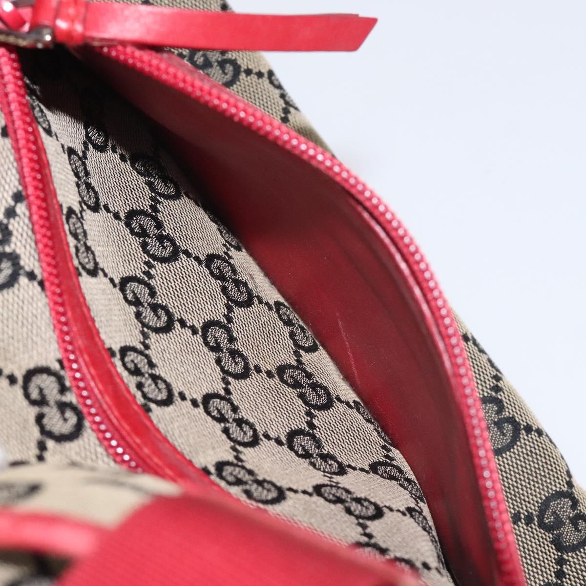 GUCCI GG Canvas Tote Bag Beige Gold Red 019 0402 1705 Auth th6226