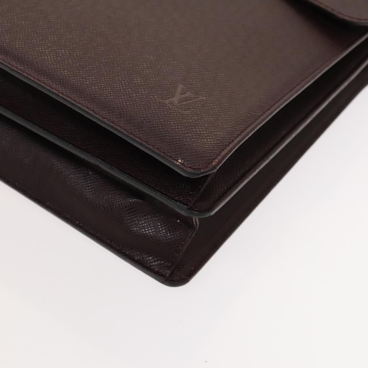 LOUIS VUITTON Taiga Serviette Kourad Business Bag Acajou M30076 LV Auth th6235