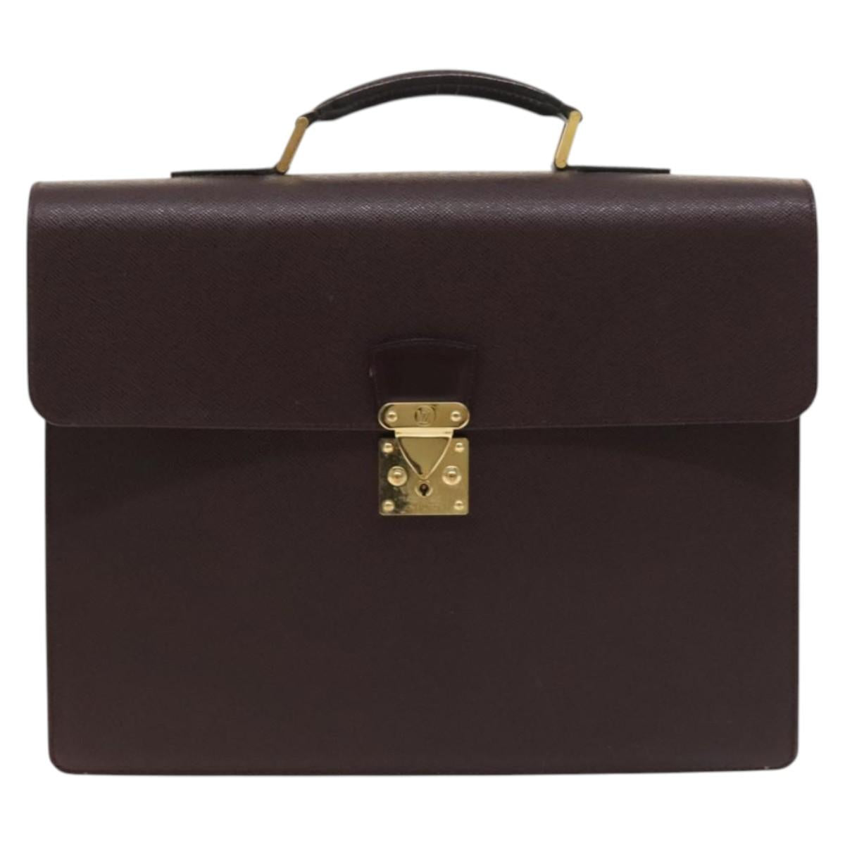 LOUIS VUITTON Taiga Serviette Kourad Business Bag Acajou M30076 LV Auth th6235