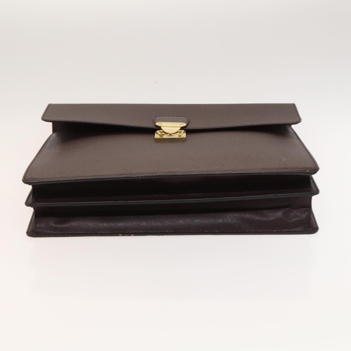 LOUIS VUITTON Taiga Serviette Kourad Business Bag Acajou M30076 LV Auth th6235
