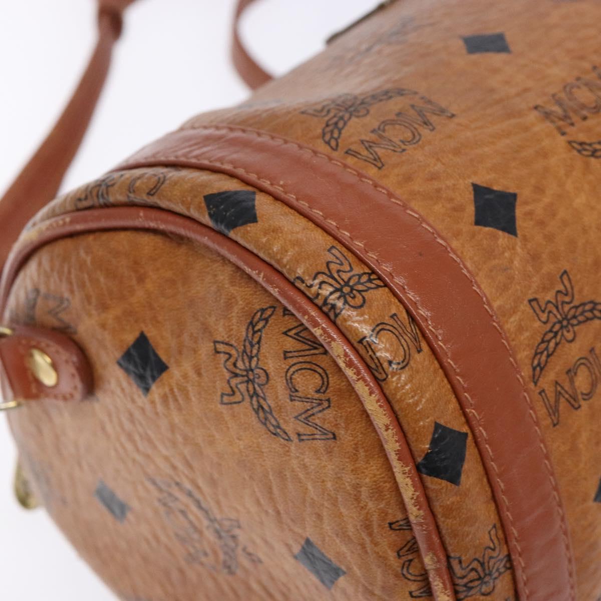 MCM Logogram Vicetos Shoulder Bag PVC Leather Brown Gold Auth th6240