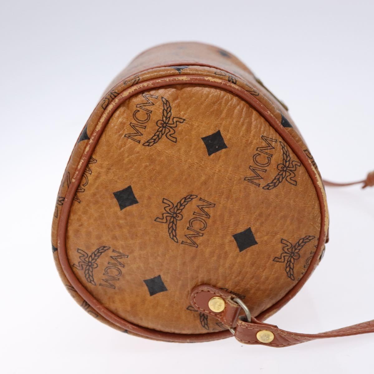 MCM Logogram Vicetos Shoulder Bag PVC Leather Brown Gold Auth th6240