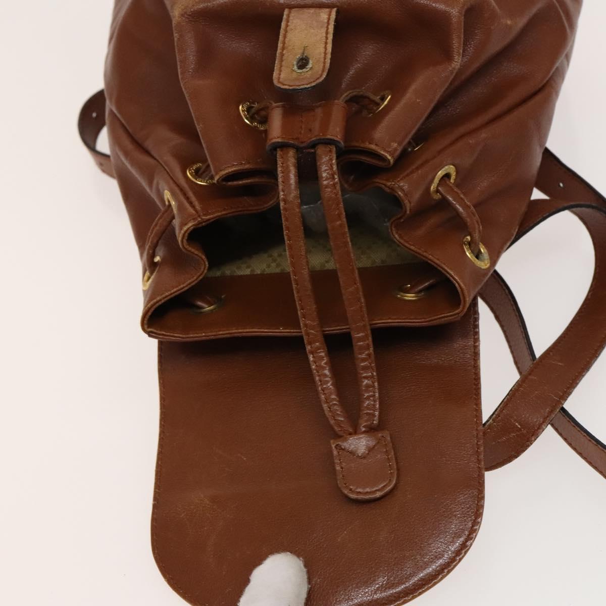 GUCCI Bamboo Backpack Leather Brown Gold 003 1705 0030 Auth th6241