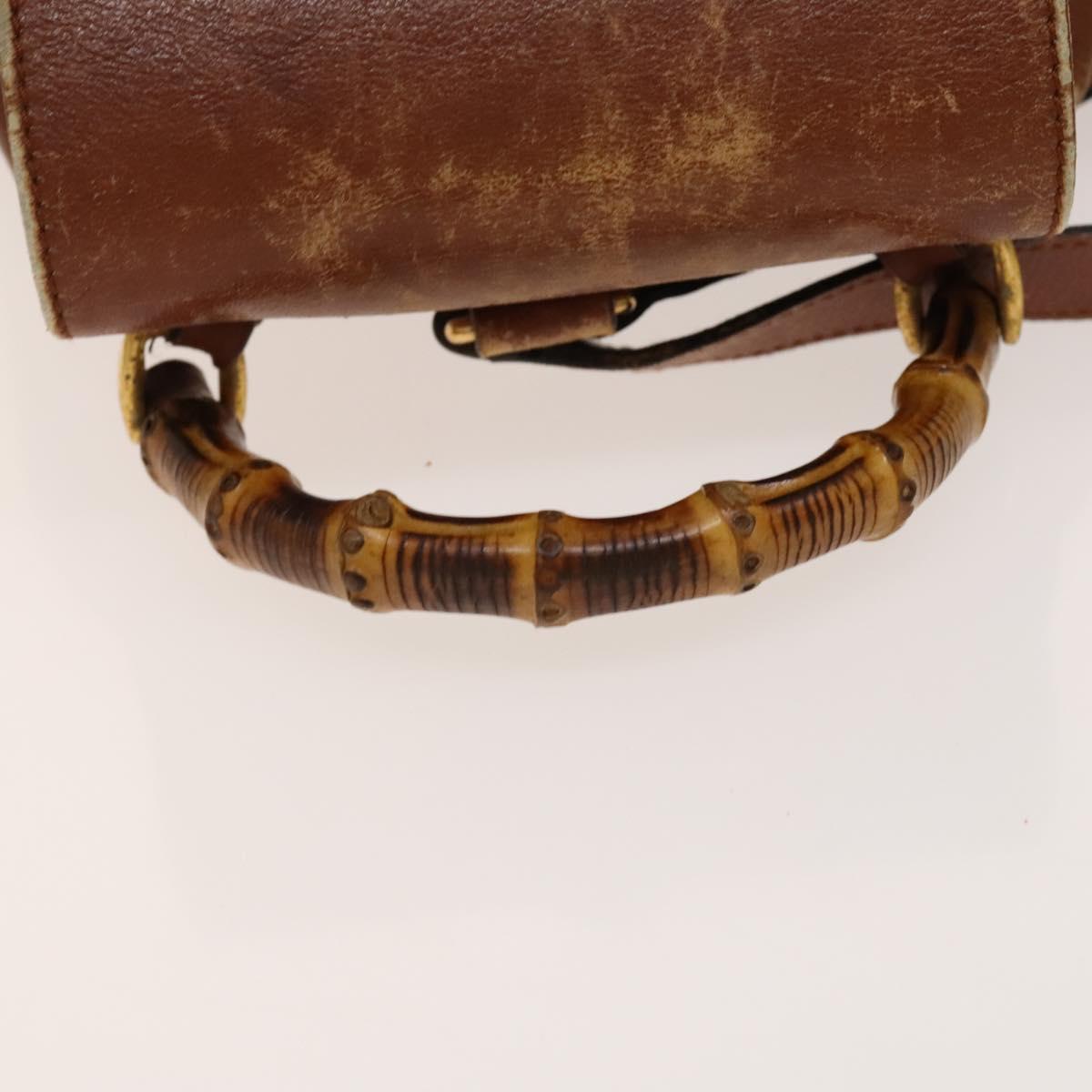 GUCCI Bamboo Backpack Leather Brown Gold 003 1705 0030 Auth th6241
