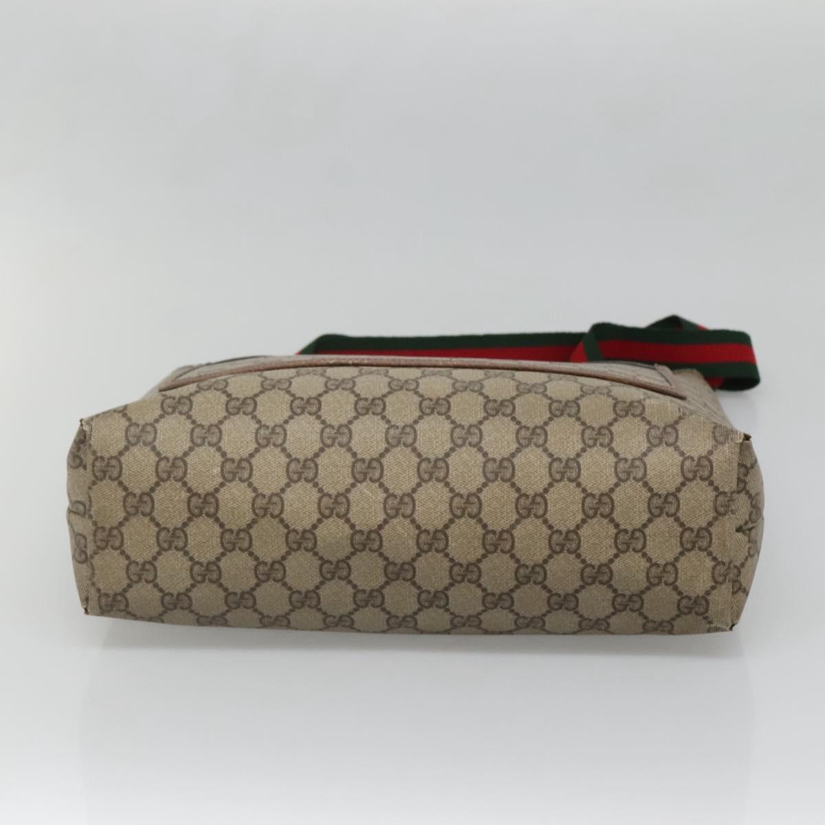GUCCI GG Supreme Web Sherry Line Tote Bag PVC Beige 39 02 003 Auth th6261