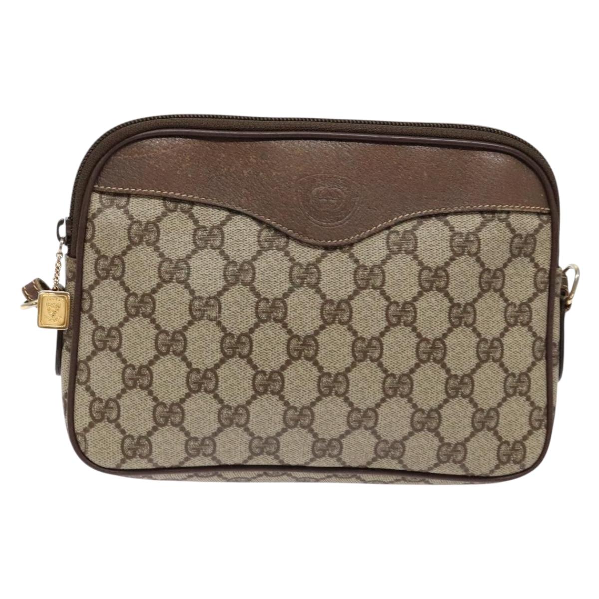 GUCCI GG Supreme Shoulder Bag PVC Beige Gold 007 115 6428 4002 Auth th6267