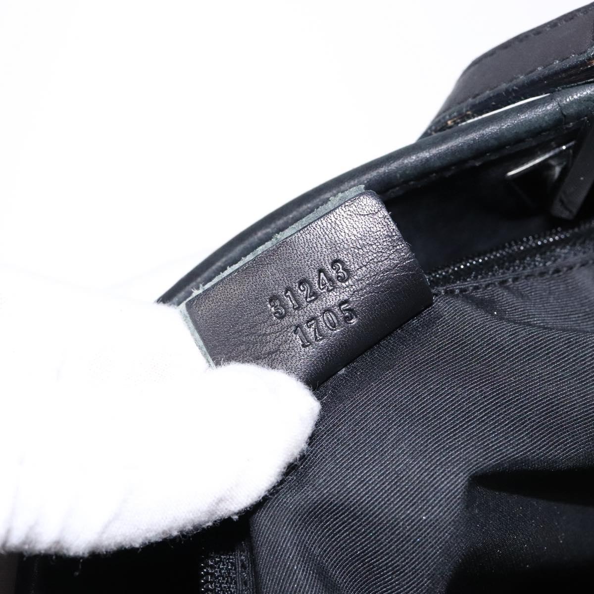 GUCCI GG Canvas Tote Bag Black Silver 31243 Auth th6279