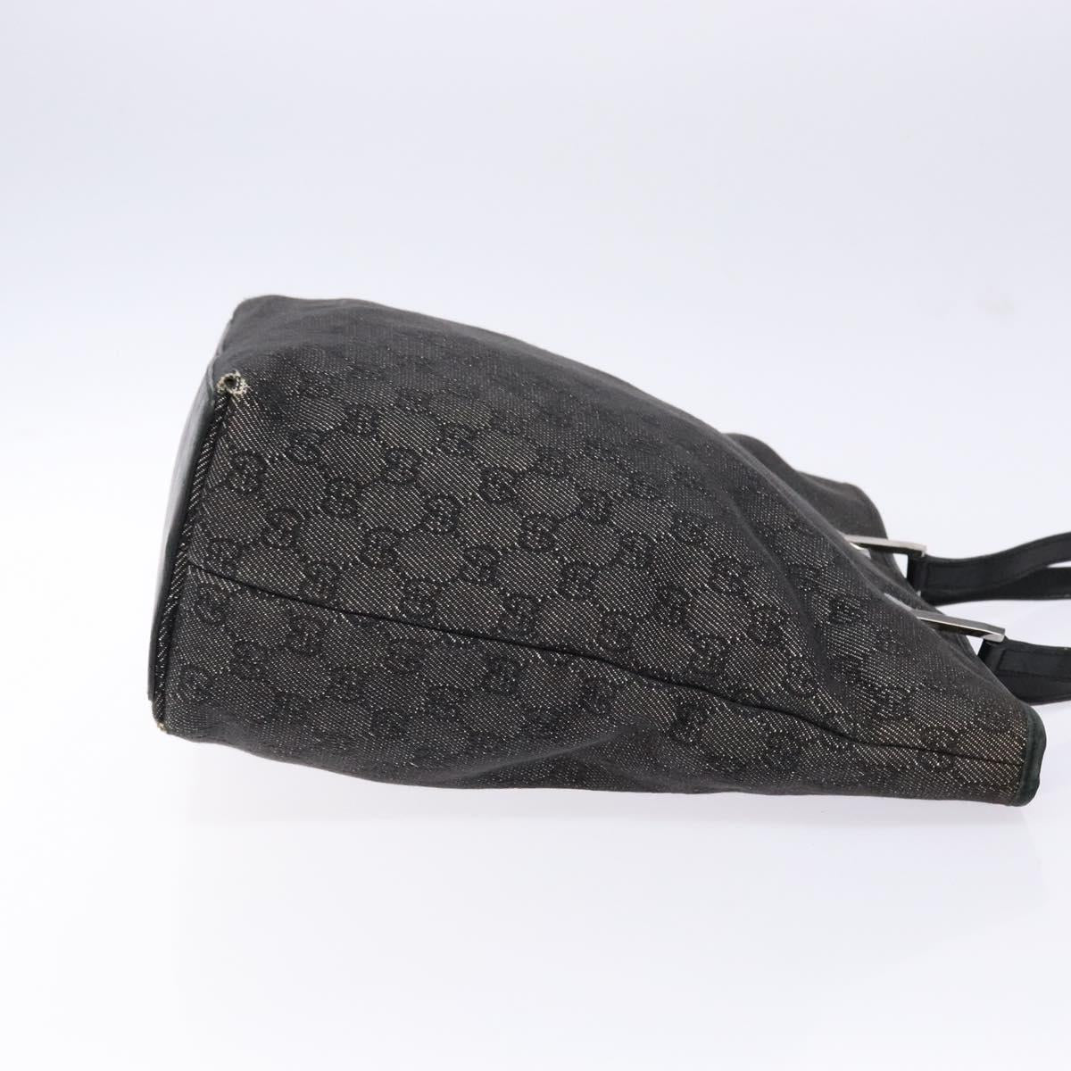 GUCCI GG Canvas Tote Bag Black Silver 31243 Auth th6279