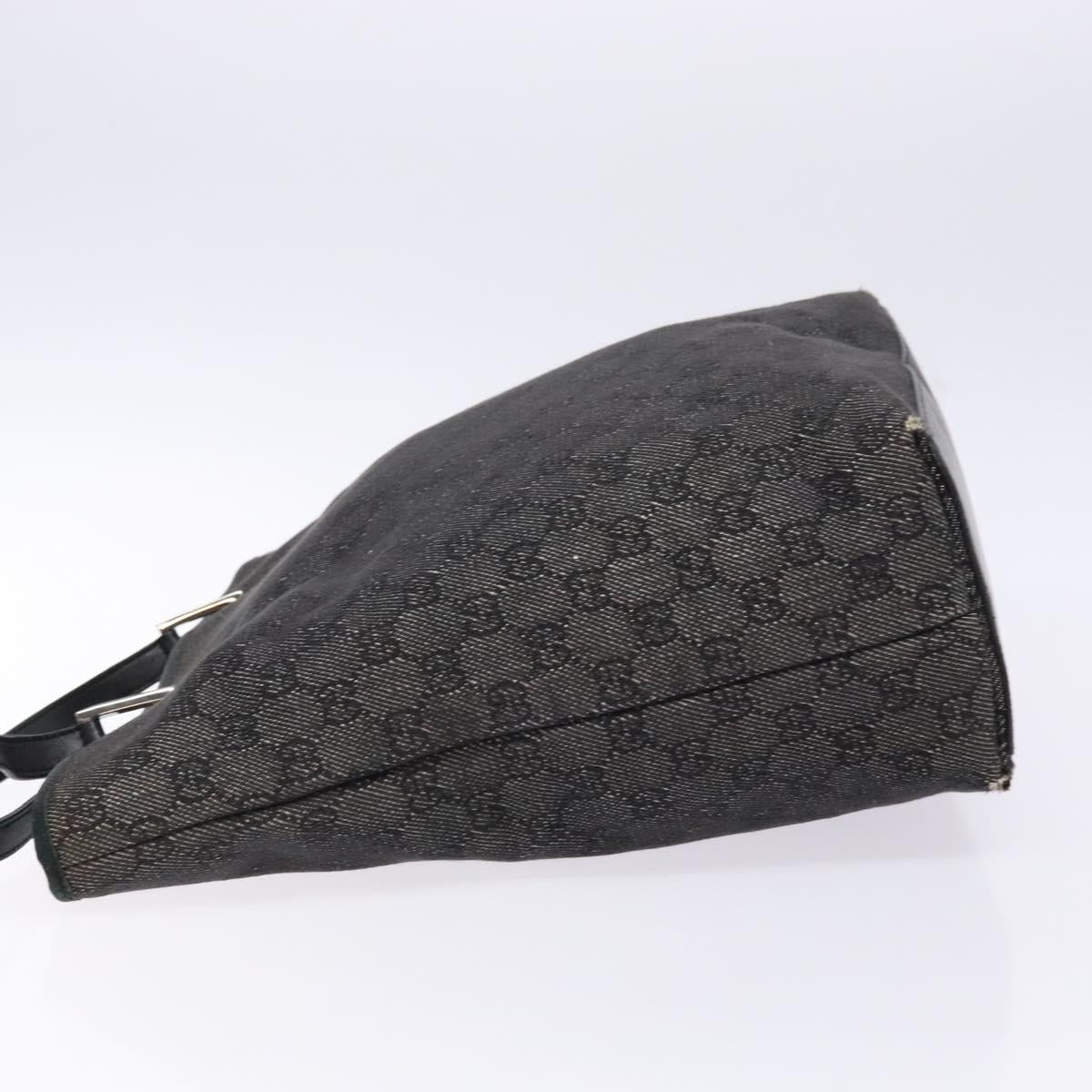 GUCCI GG Canvas Tote Bag Black Silver 31243 Auth th6279