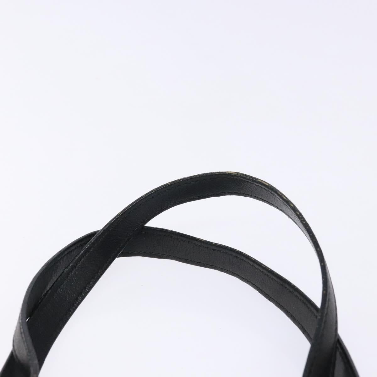GUCCI GG Canvas Tote Bag Black Silver 31243 Auth th6279