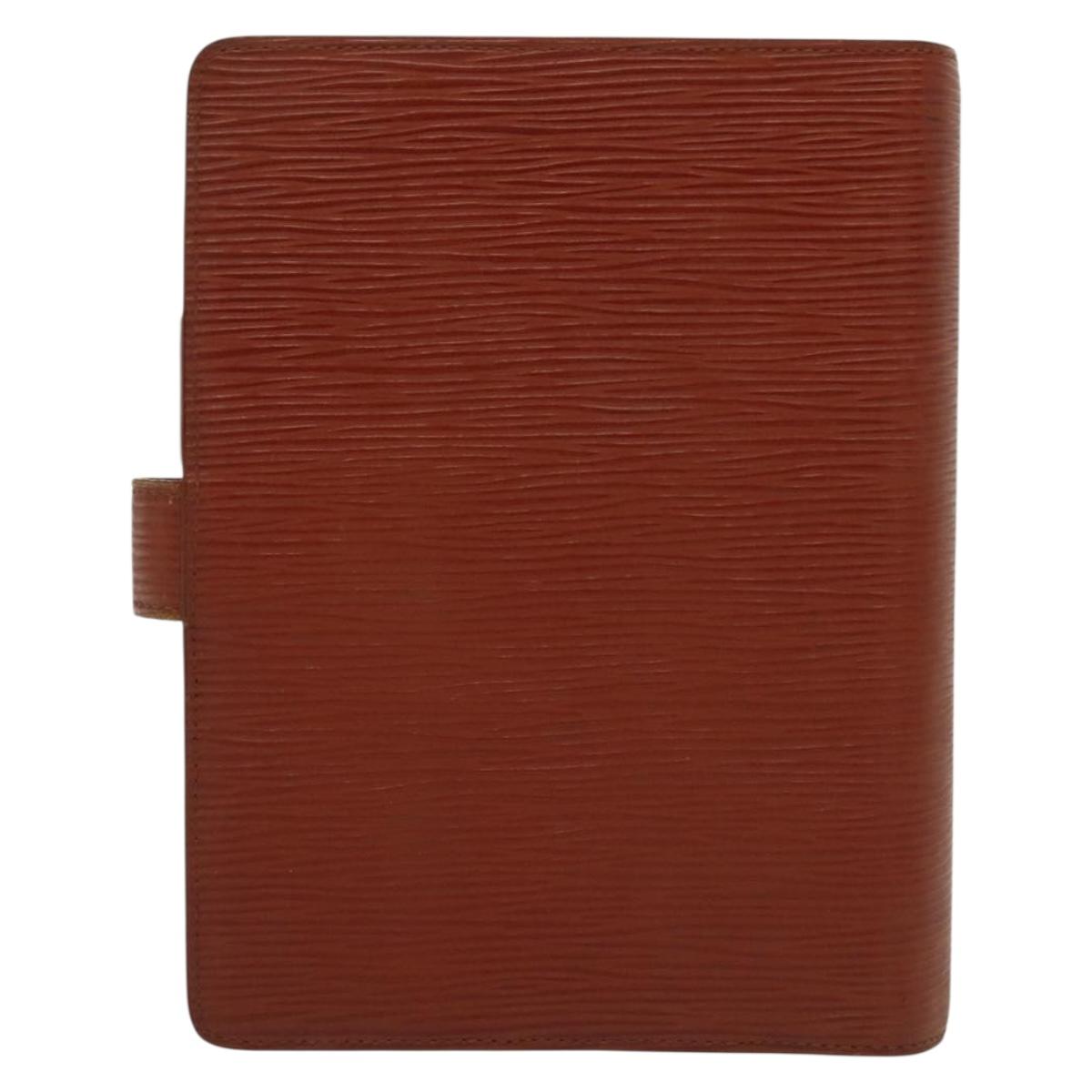 LOUIS VUITTON Epi Agenda MM Day Planner Cover Brown R20043 LV Auth th6290