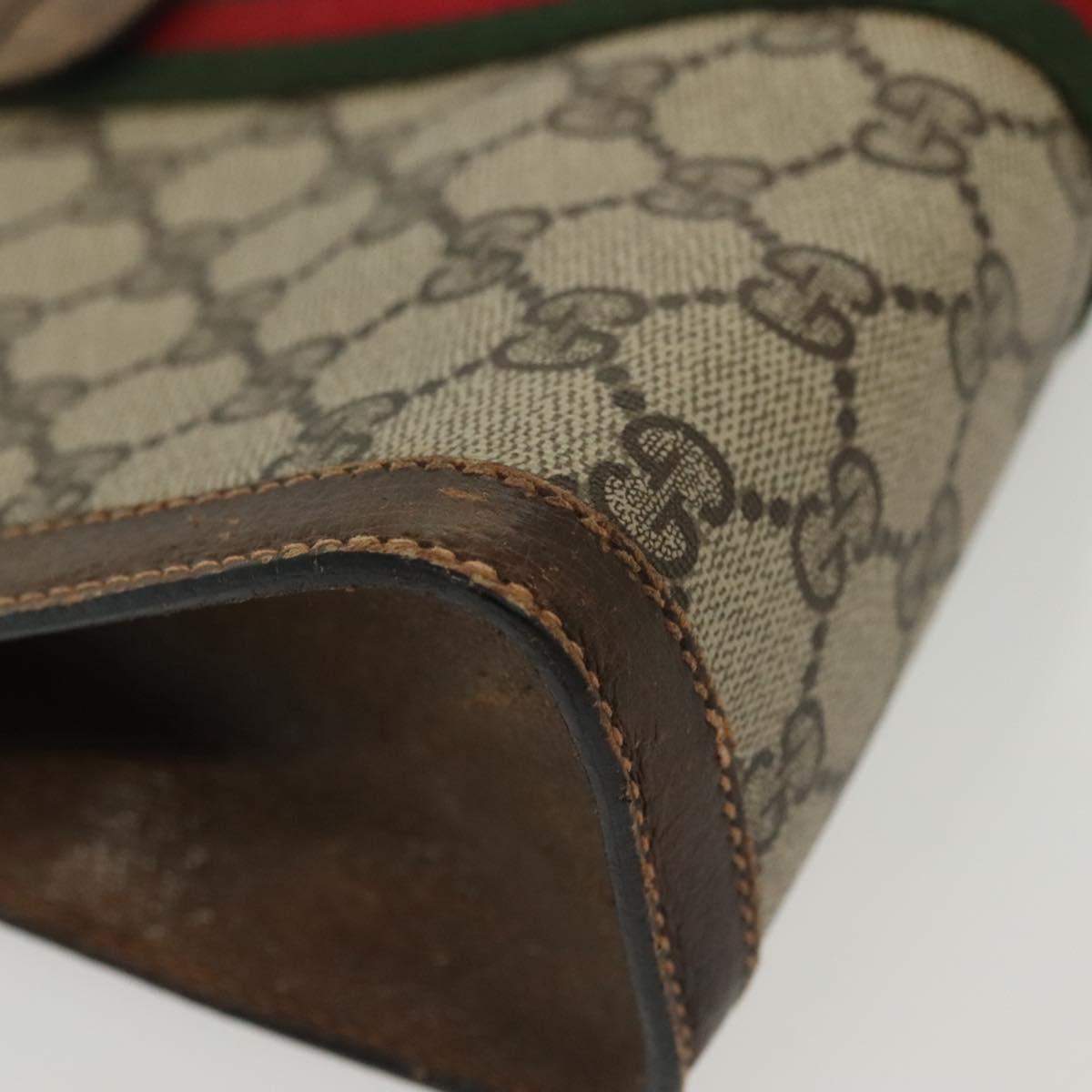 GUCCI GG Supreme Web Sherry Line Bag PVC Beige Gold 67 014 2125 Auth th6291