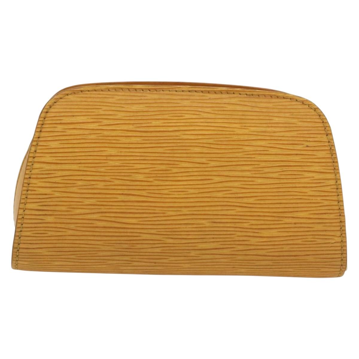 LOUIS VUITTON Epi Dauphine PM Pouch Yellow M48449 LV Auth th6299