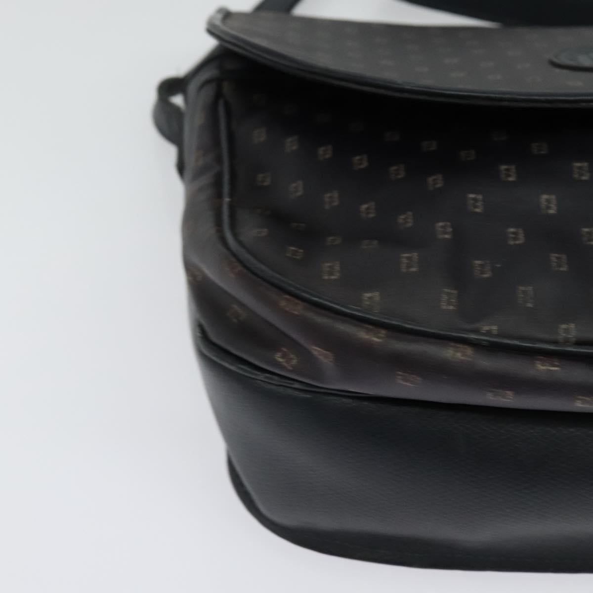 FENDI Shoulder Bag PVC Black Auth th6302