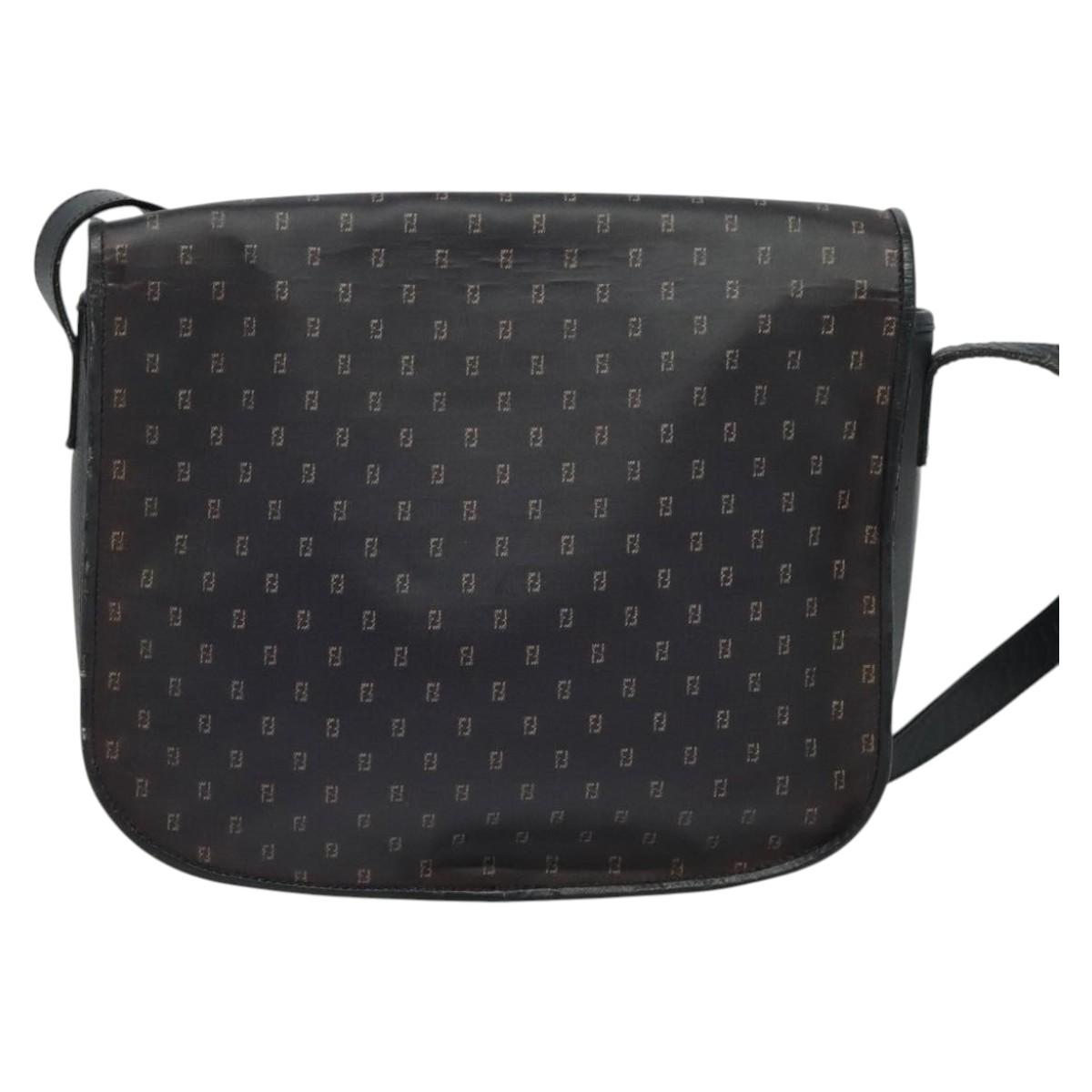 FENDI Shoulder Bag PVC Black Auth th6302